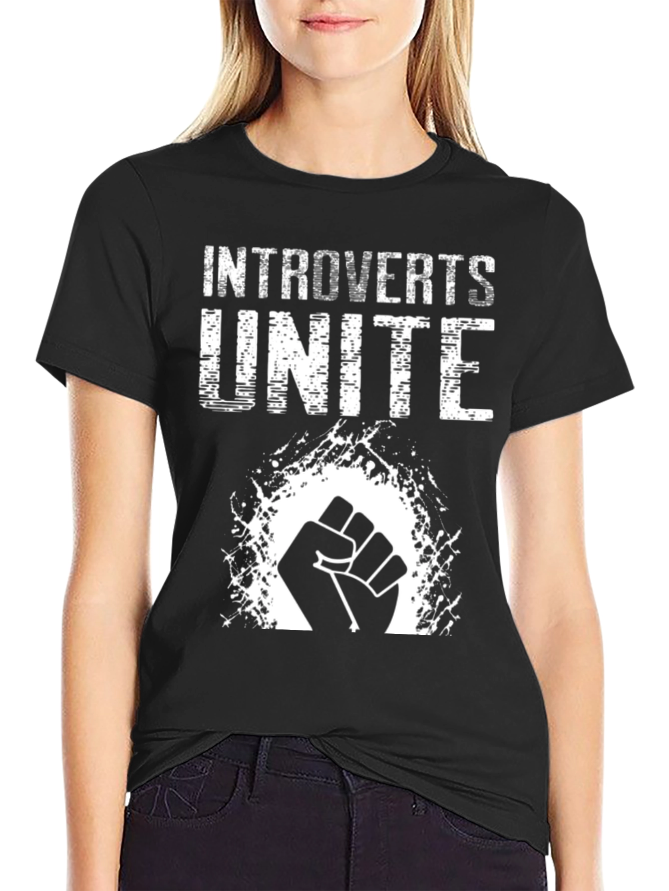 Introverts Unite Black Graphic T-Shirt