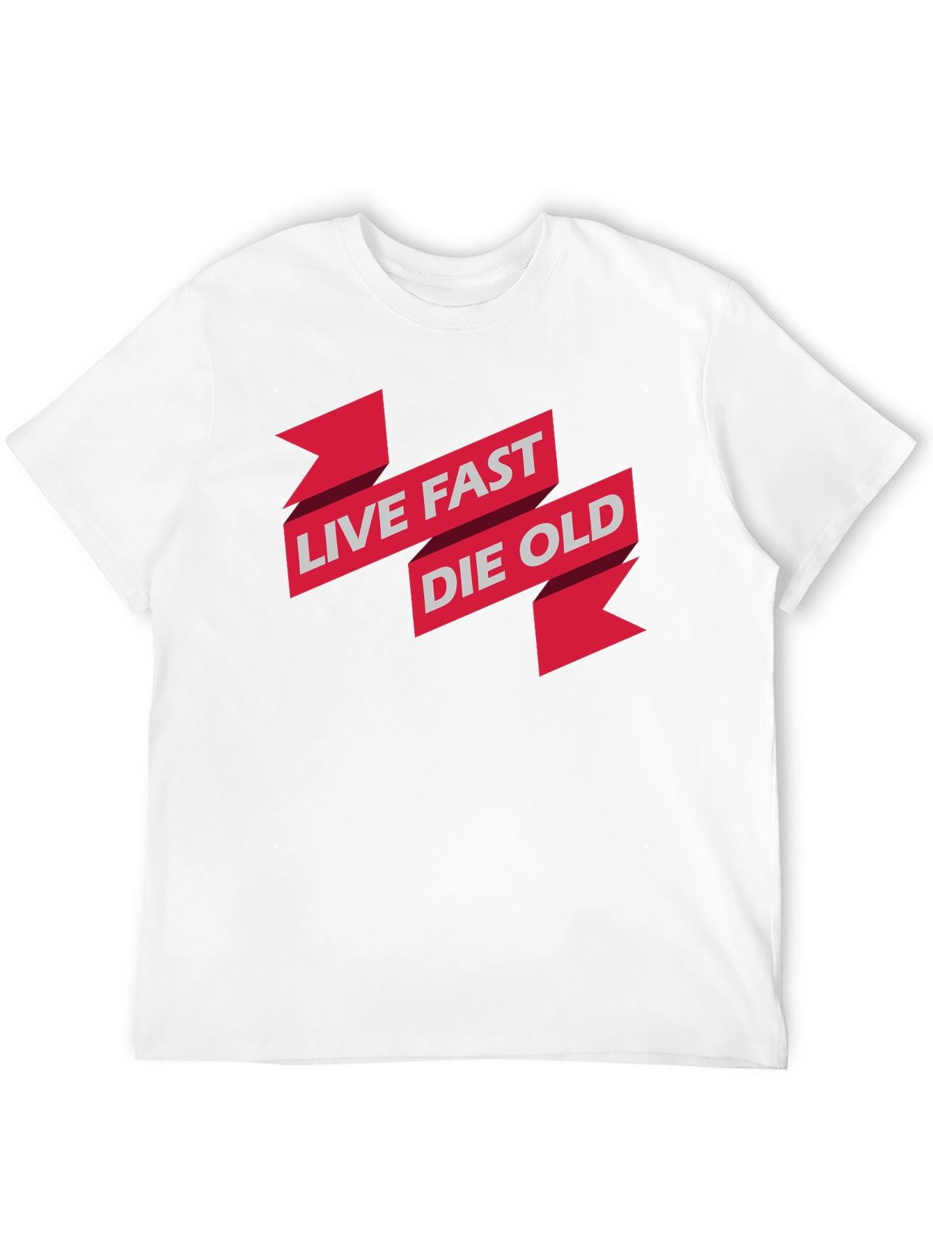Live Fast Die Old Graphic Print Black T-Shirt