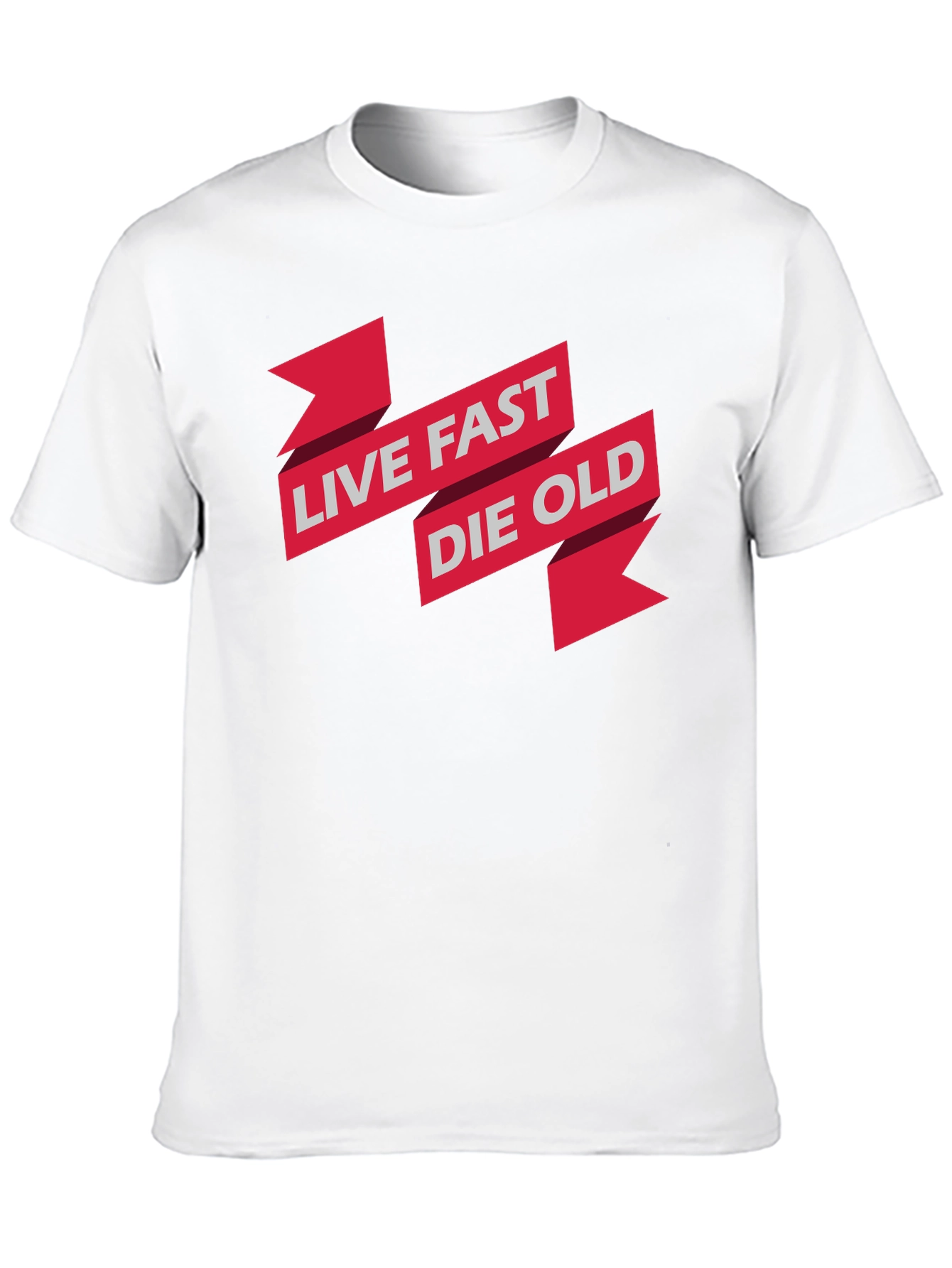 Live Fast Die Old Graphic Print Black T-Shirt