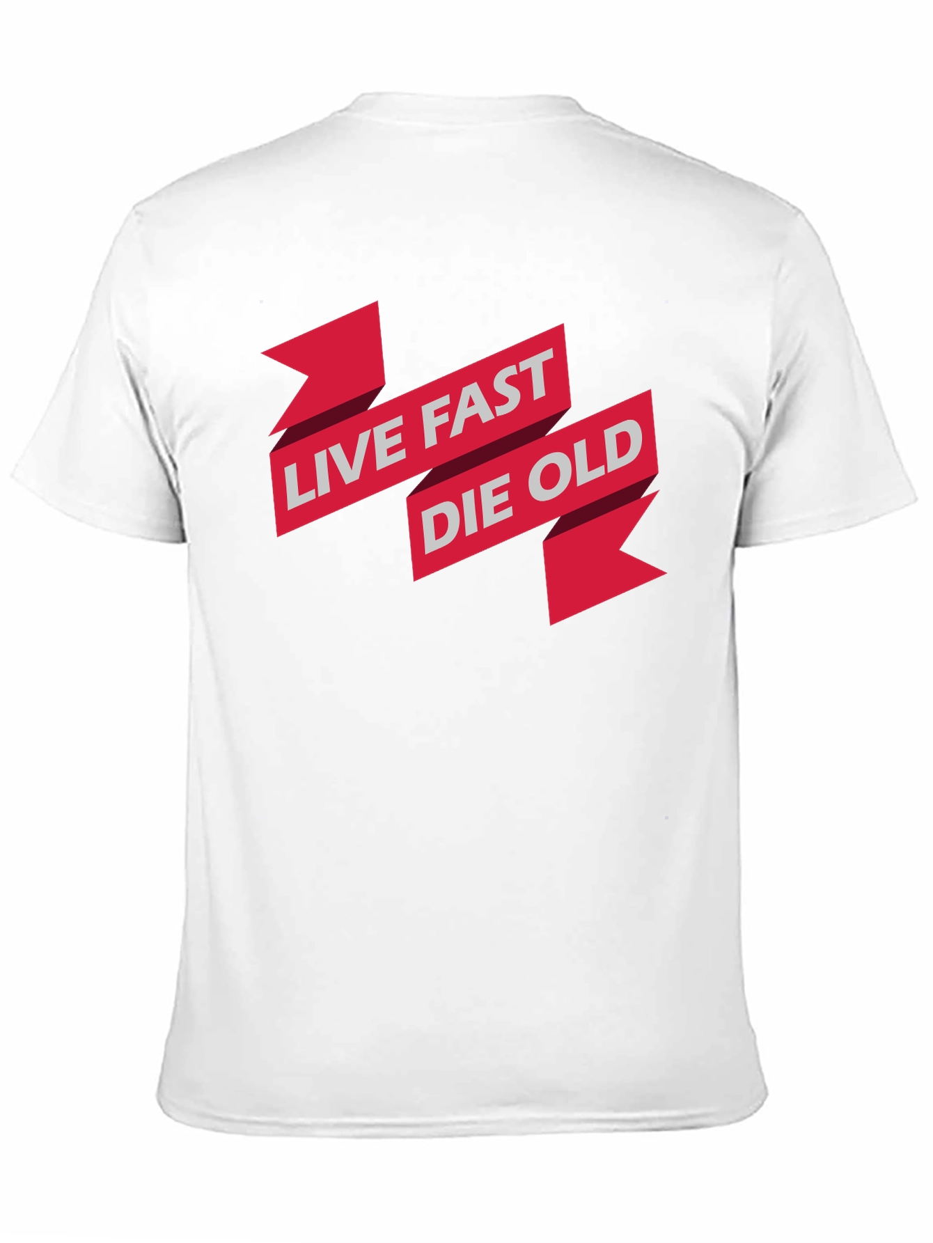 Live Fast Die Old Graphic Print Black T-Shirt
