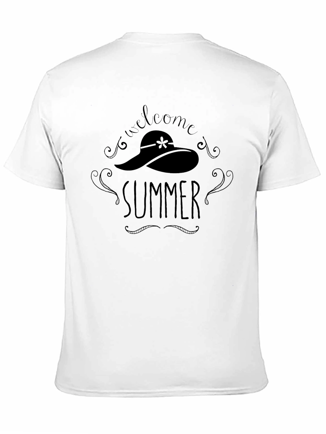Welcome Summer Graphic Tee - Casual Black T-Shirt