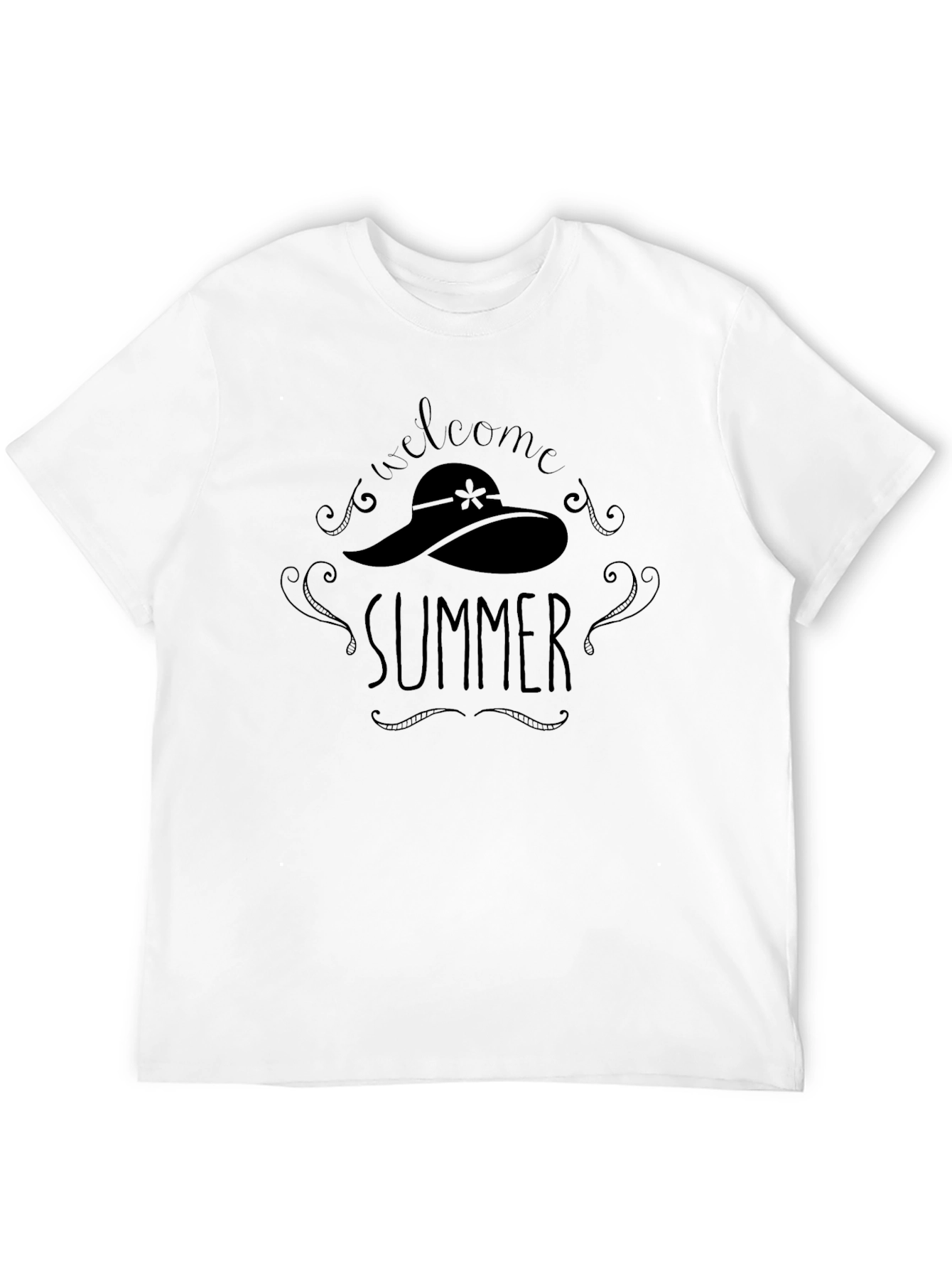 Welcome Summer Graphic Tee - Casual Black T-Shirt
