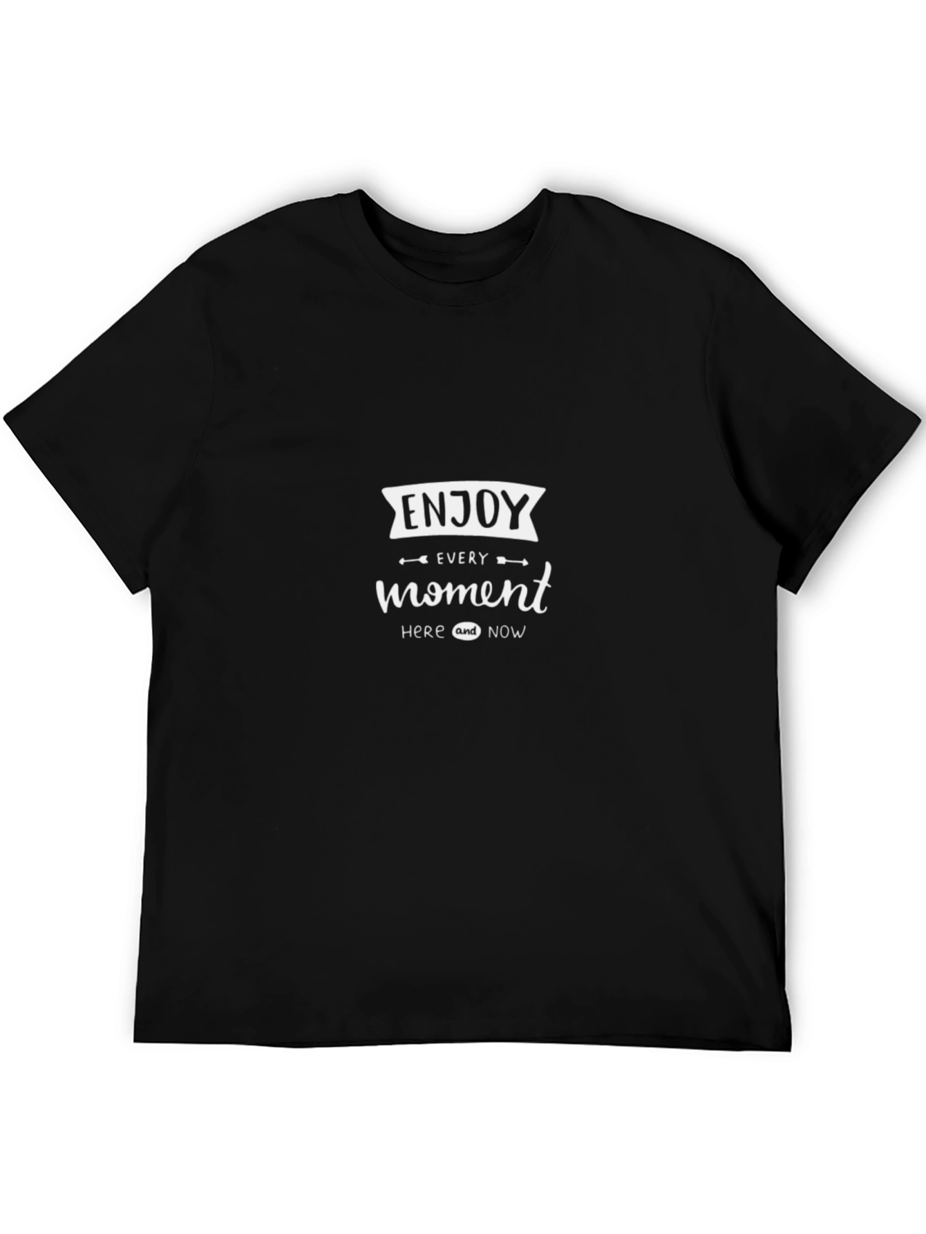 Enjoy Every Moment Black Graphic T-Shirt