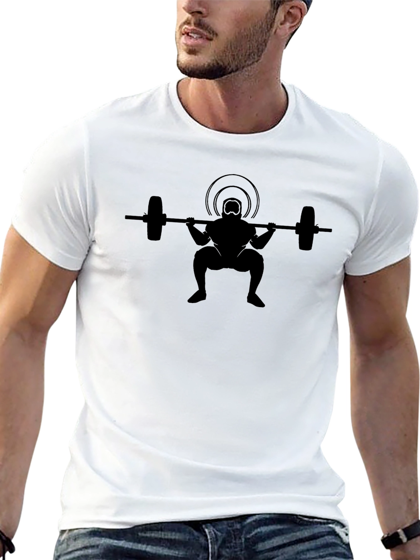 Weightlifter Silhouette Black T-Shirt