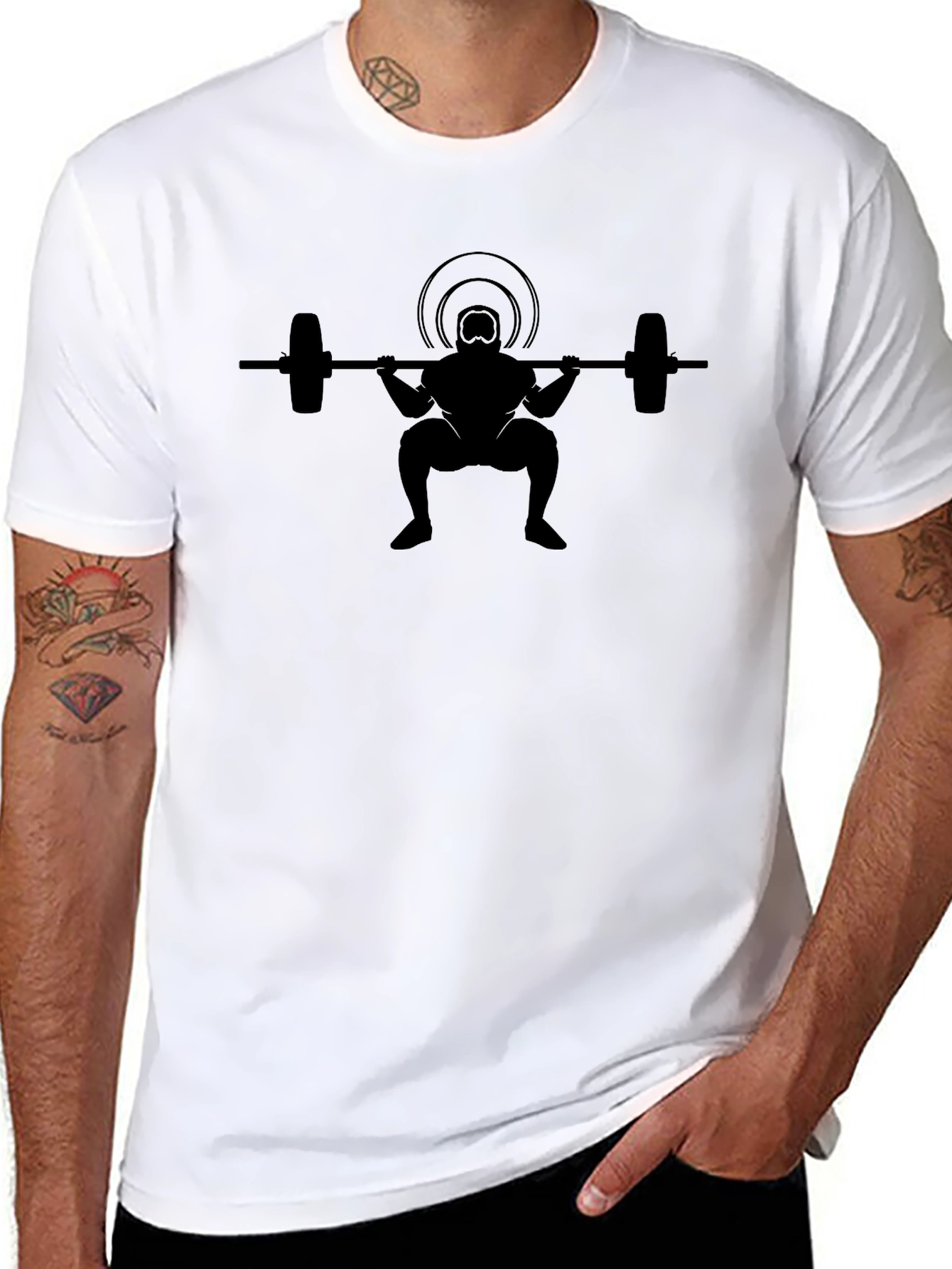 Weightlifter Silhouette Black T-Shirt