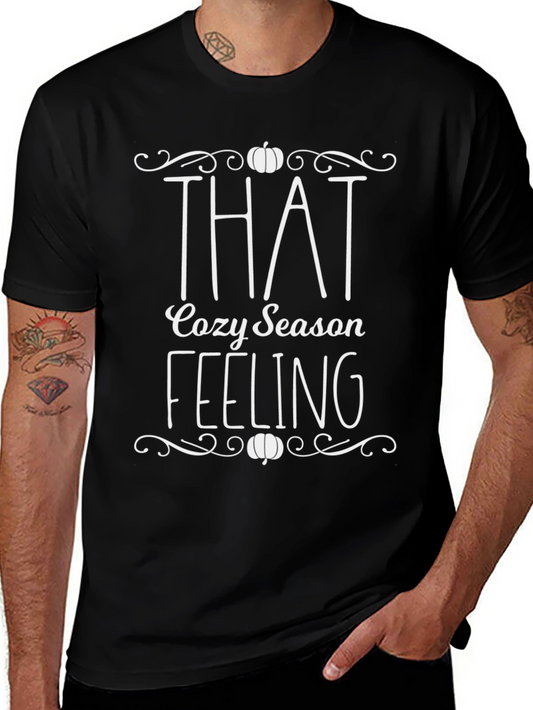 Cozy Season Feeling Graphic Tee - Pumpkin Fall Shirt