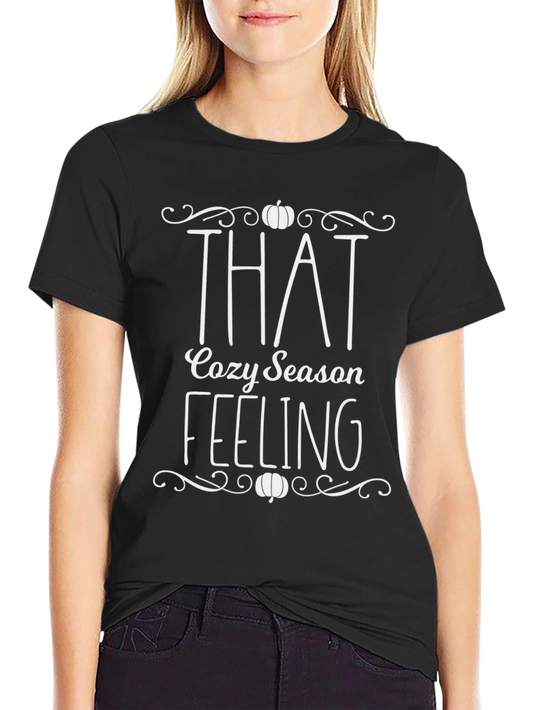 Cozy Season Feeling Graphic Tee - Pumpkin Fall Shirt