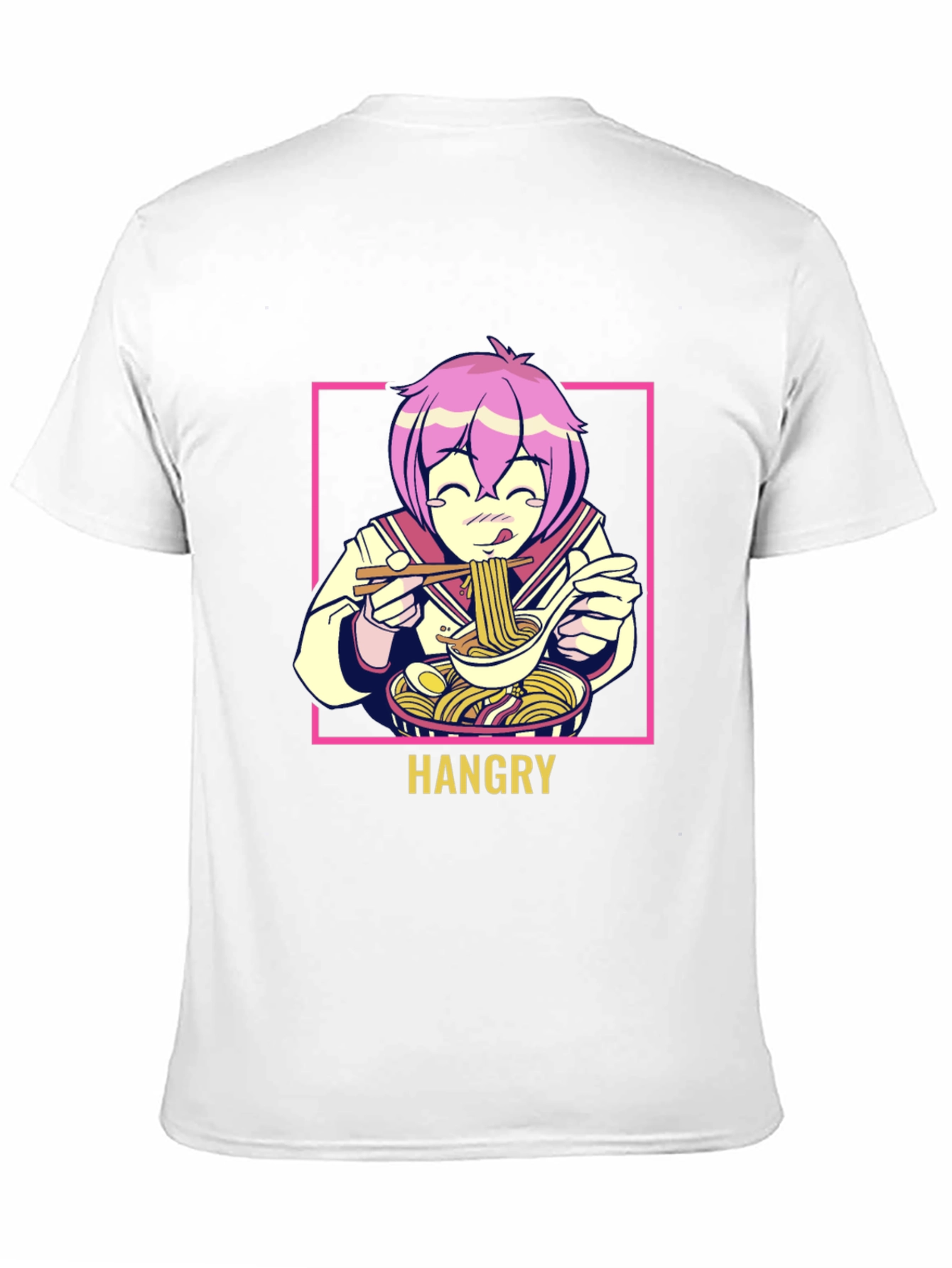 Hangry Anime Ramen Graphic T-Shirt - Black