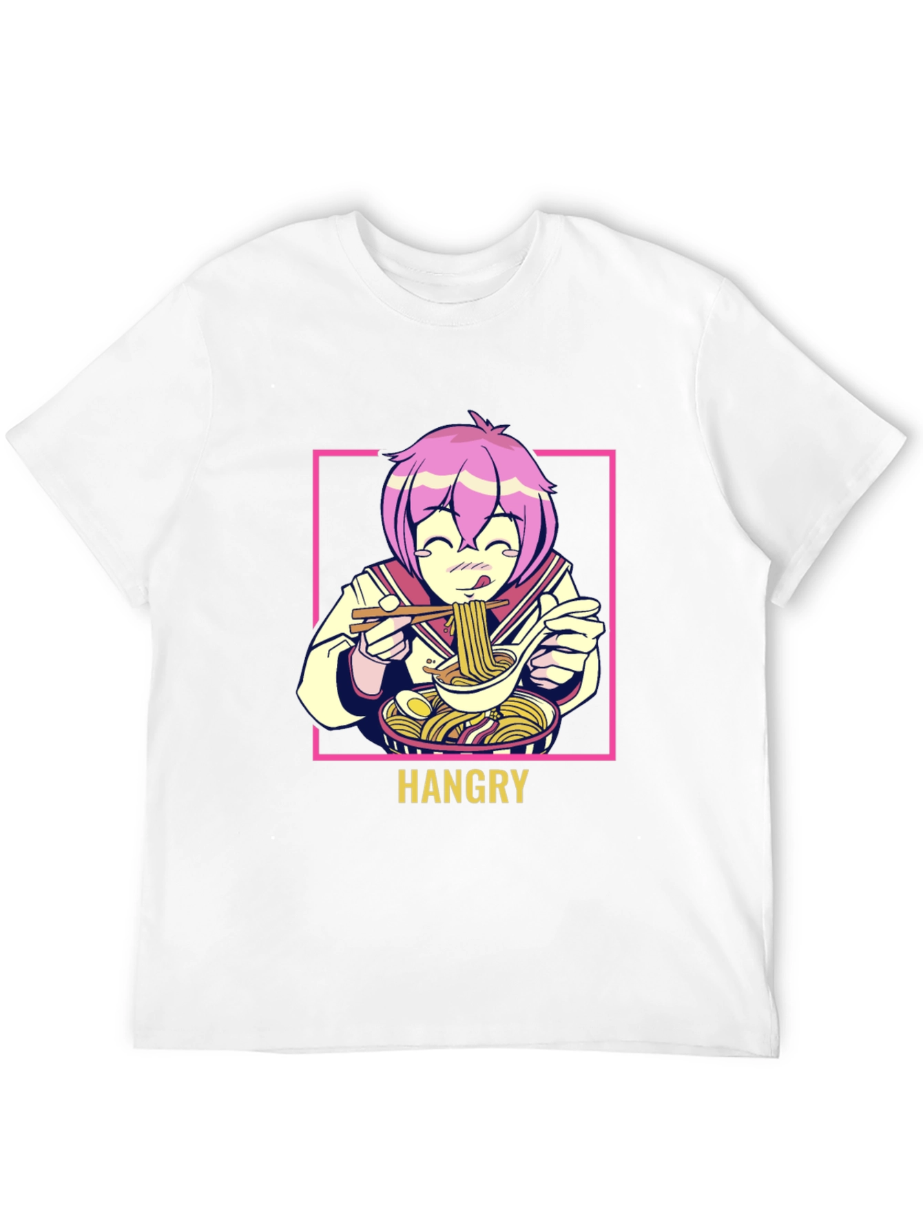 Hangry Anime Ramen Graphic T-Shirt - Black