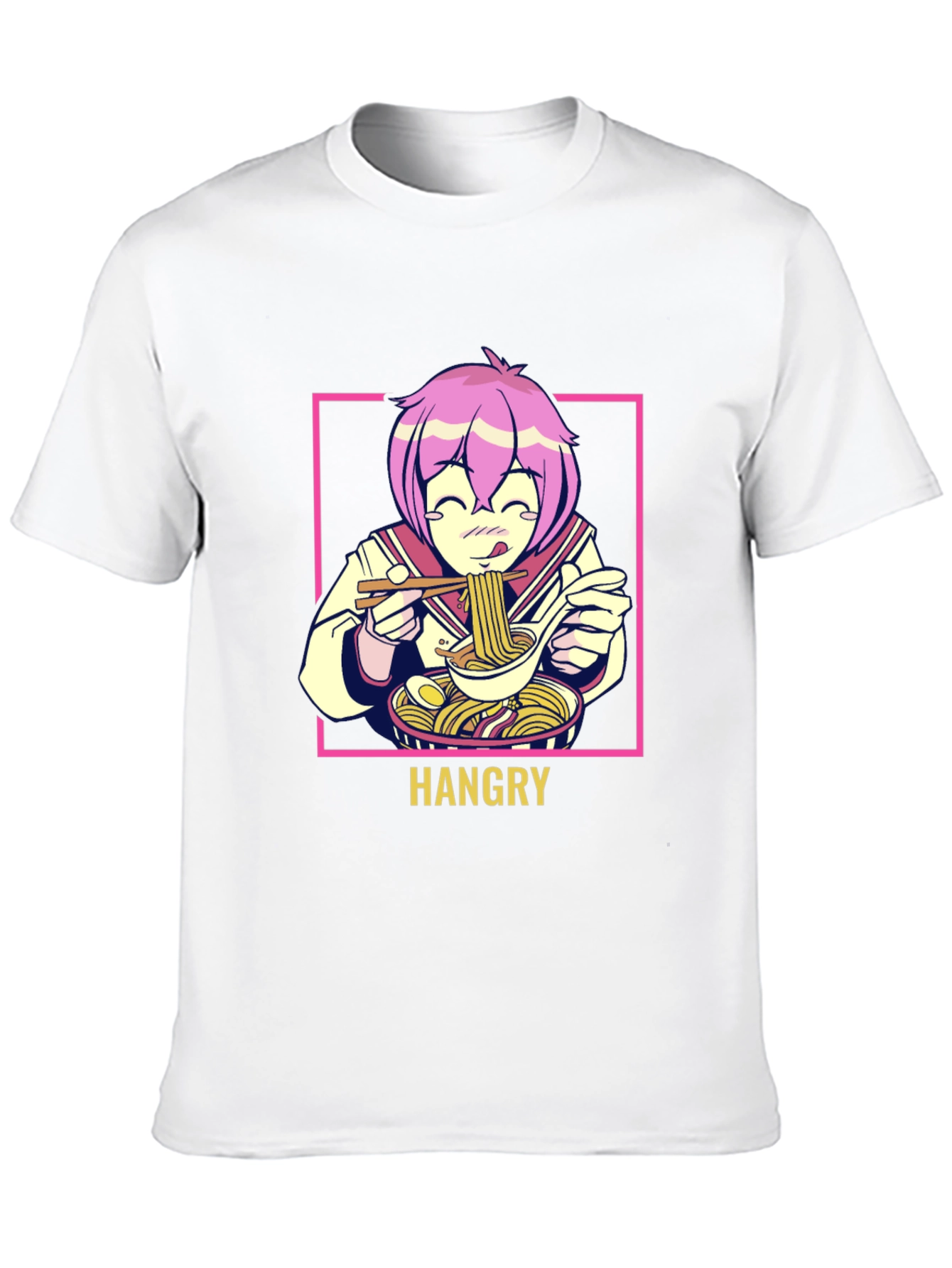 Hangry Anime Ramen Graphic T-Shirt - Black