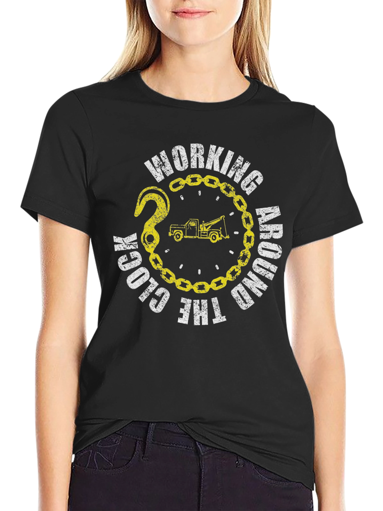 Working Around The Clock Tow Truck T-Shirt