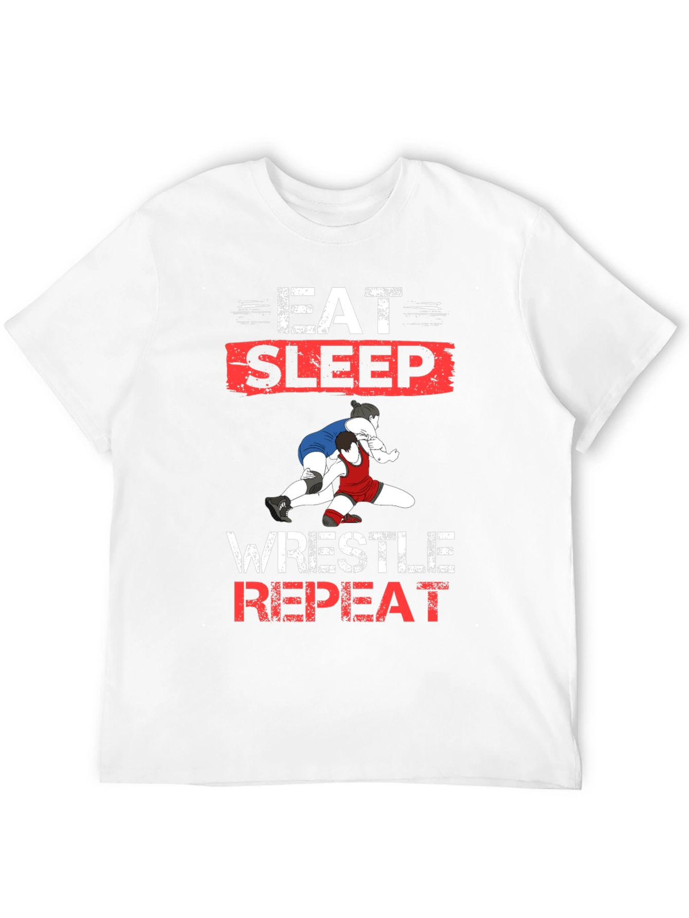 Eat Sleep Wrestle Repeat Black T-Shirt