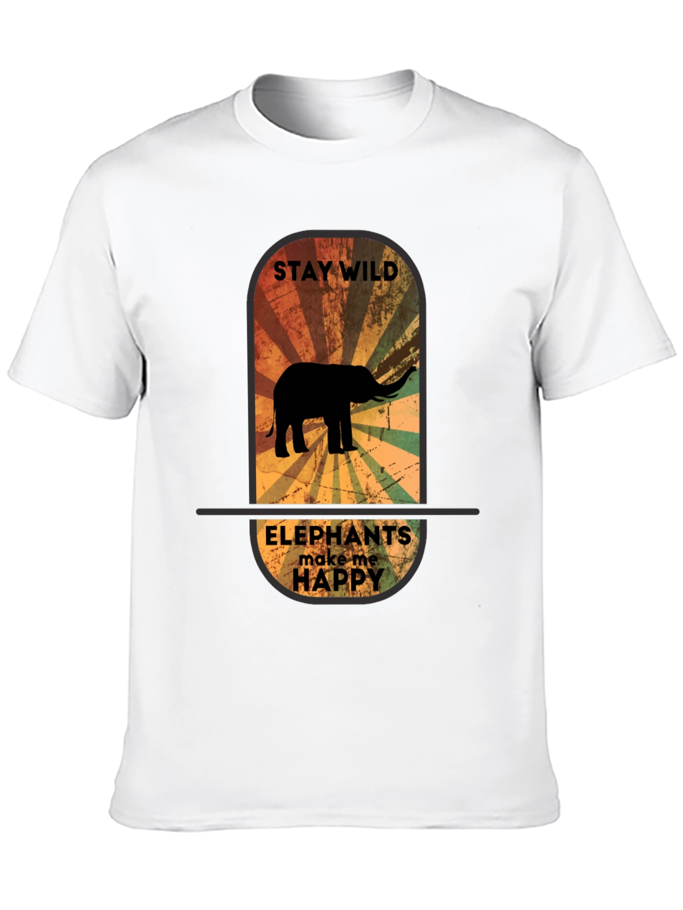 Stay Wild Elephant Graphic Tee - Unisex Black T-Shirt