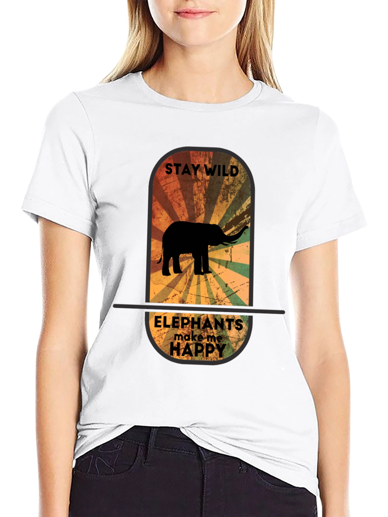 Stay Wild Elephant Graphic Tee - Unisex Black T-Shirt
