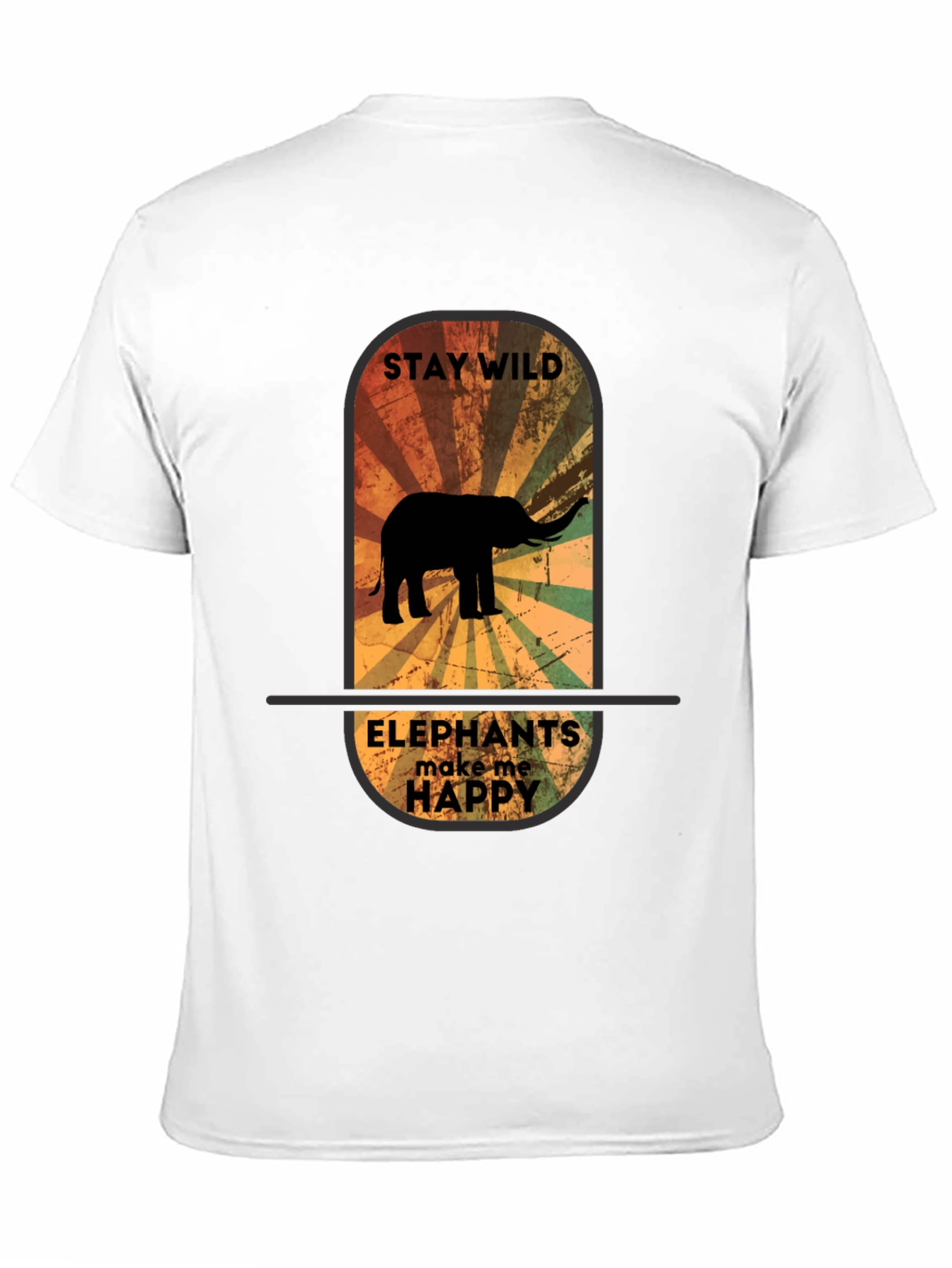 Stay Wild Elephant Graphic Tee - Unisex Black T-Shirt