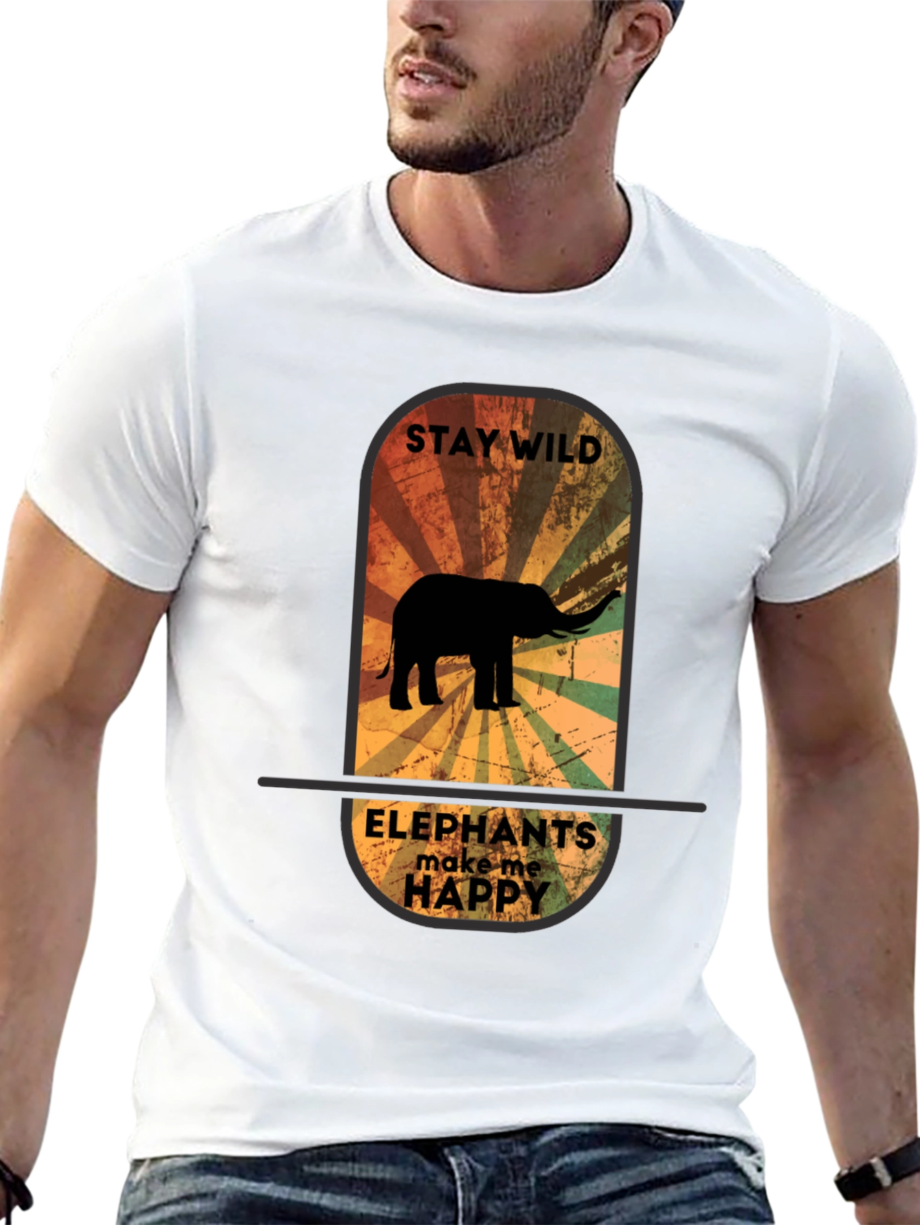 Stay Wild Elephant Graphic Tee - Unisex Black T-Shirt