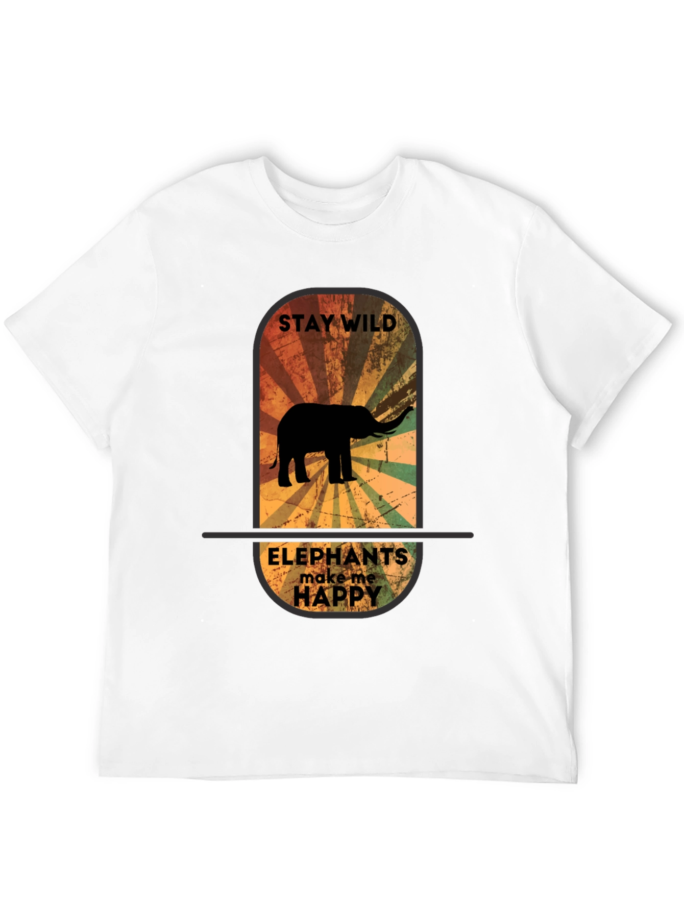 Stay Wild Elephant Graphic Tee - Unisex Black T-Shirt