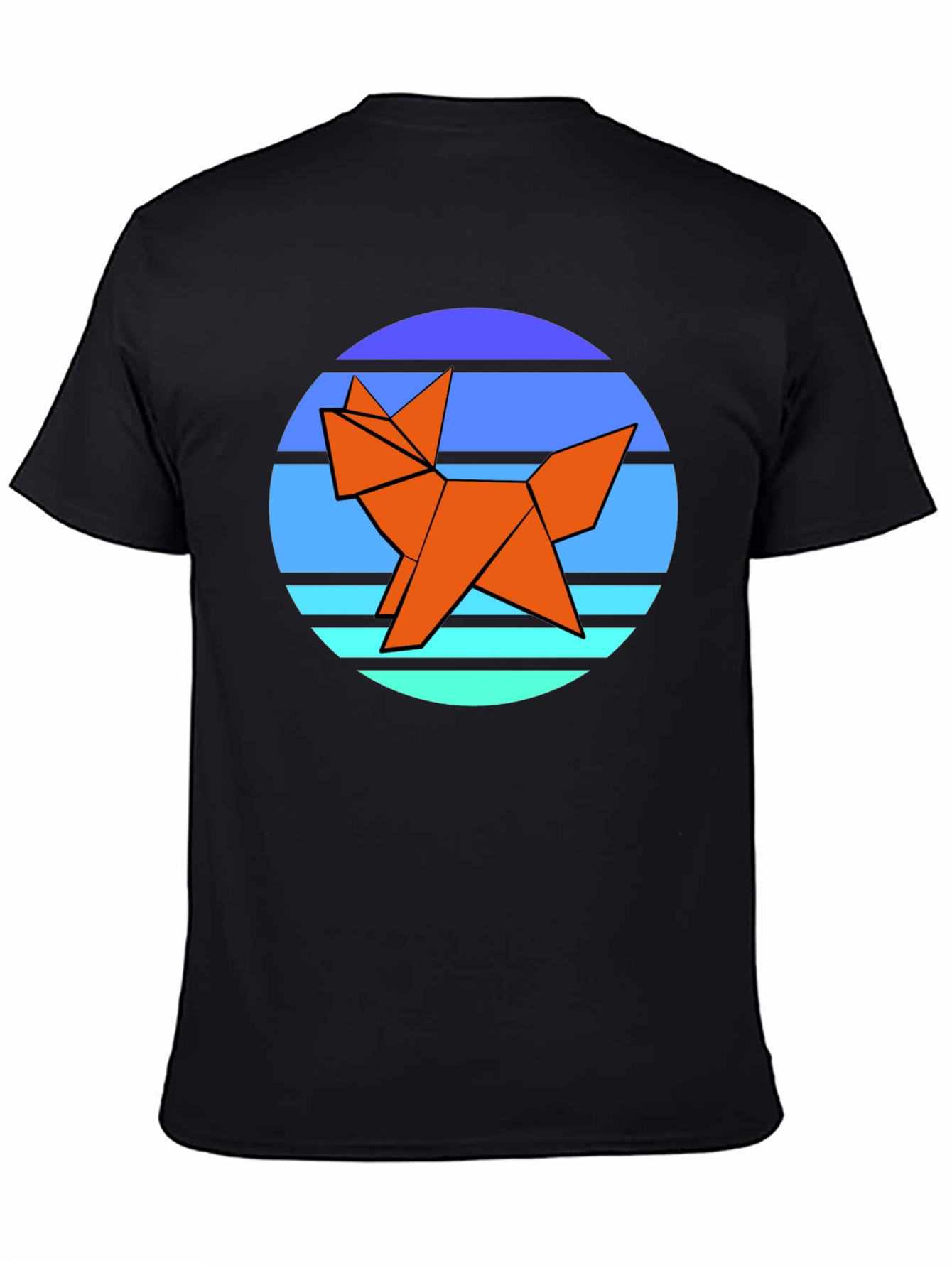 Origami Fox Graphic Tee - Black