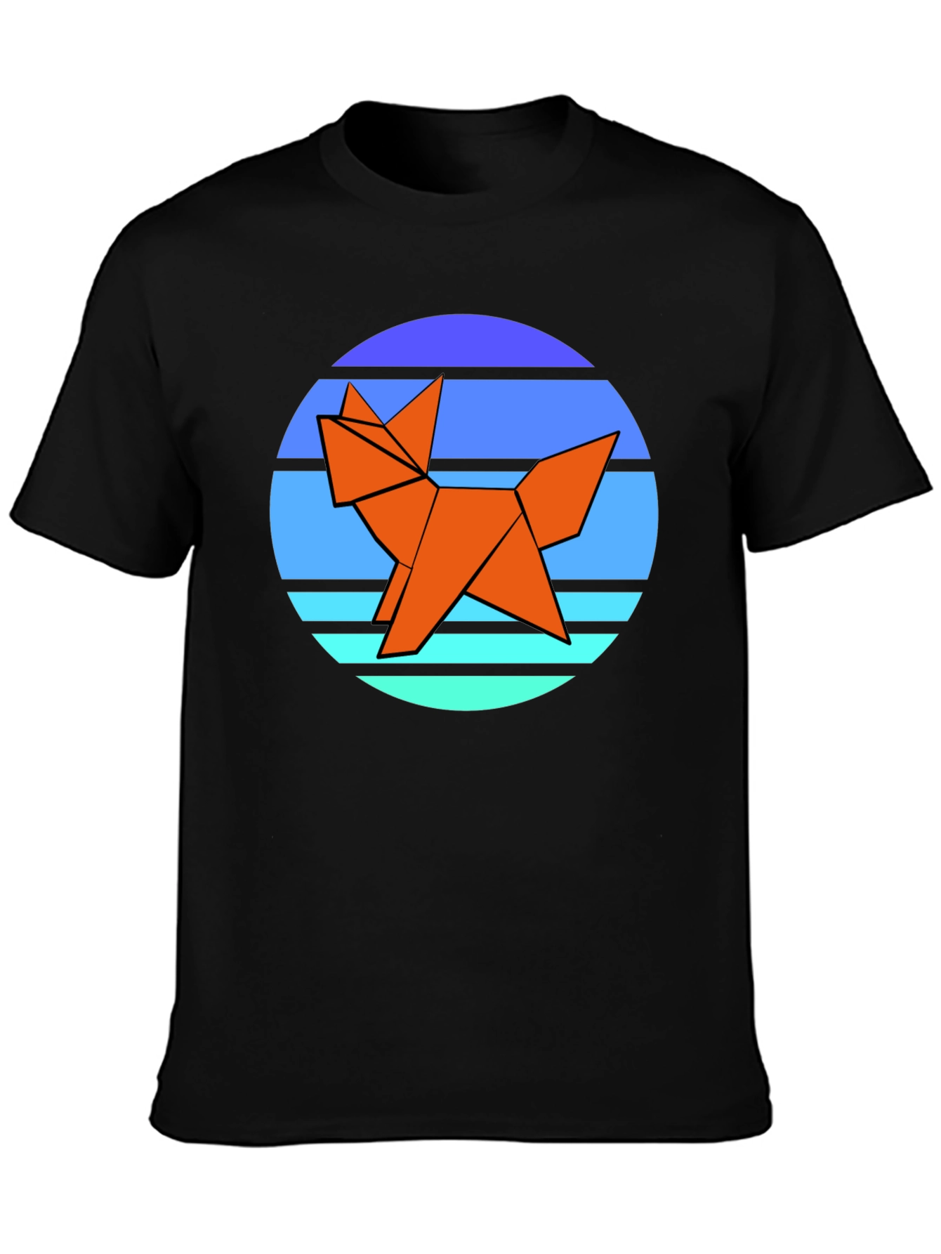 Origami Fox Graphic Tee - Black