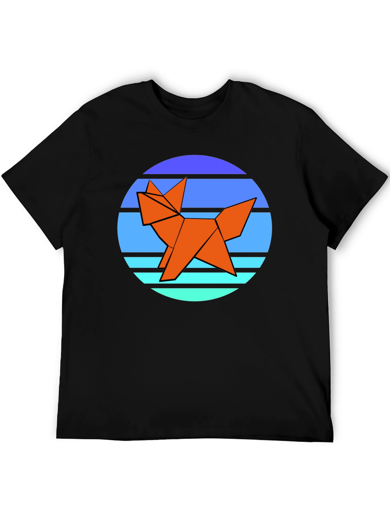 Origami Fox Graphic Tee - Black