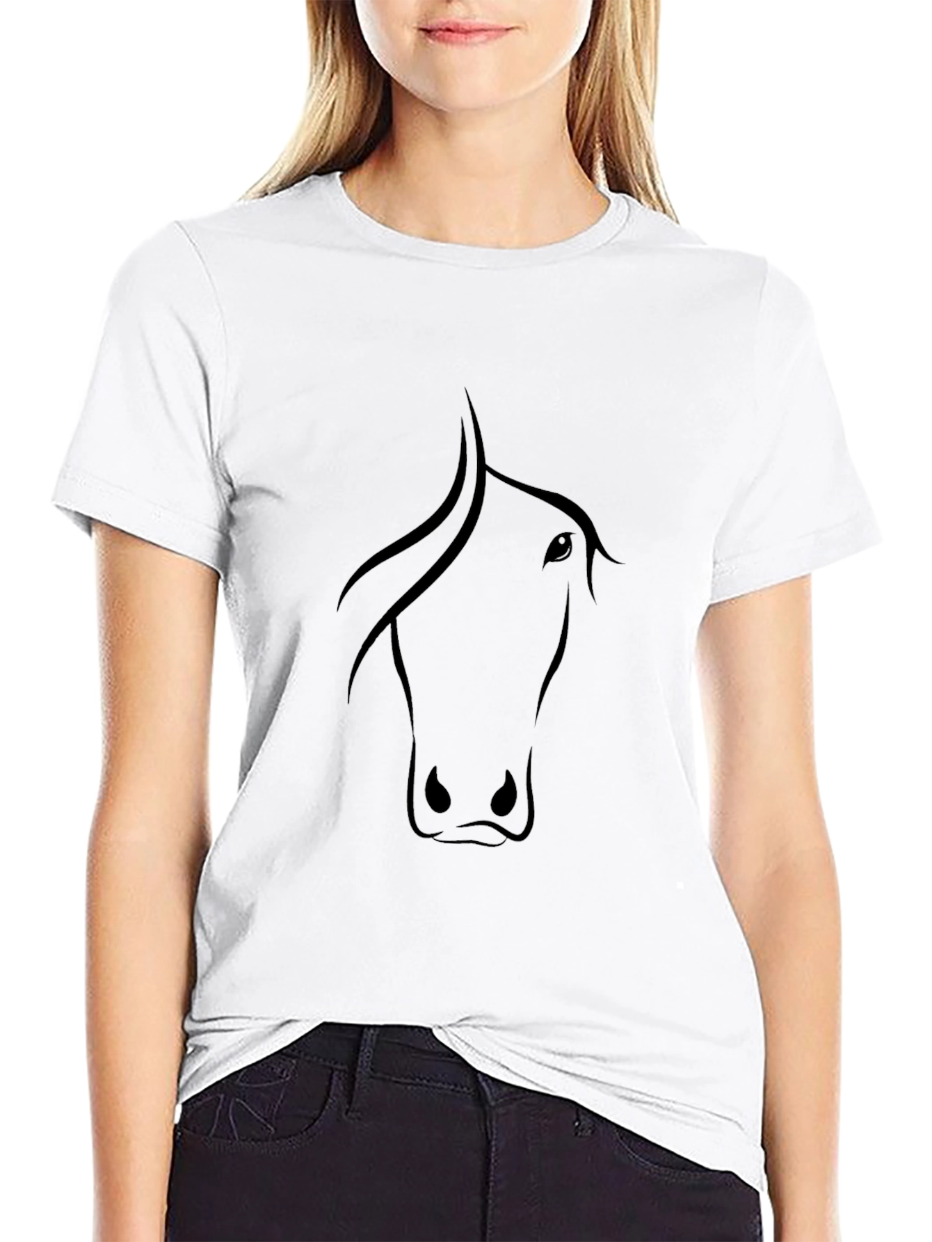 Black Horse Silhouette T-Shirt - Unisex Casual Tee