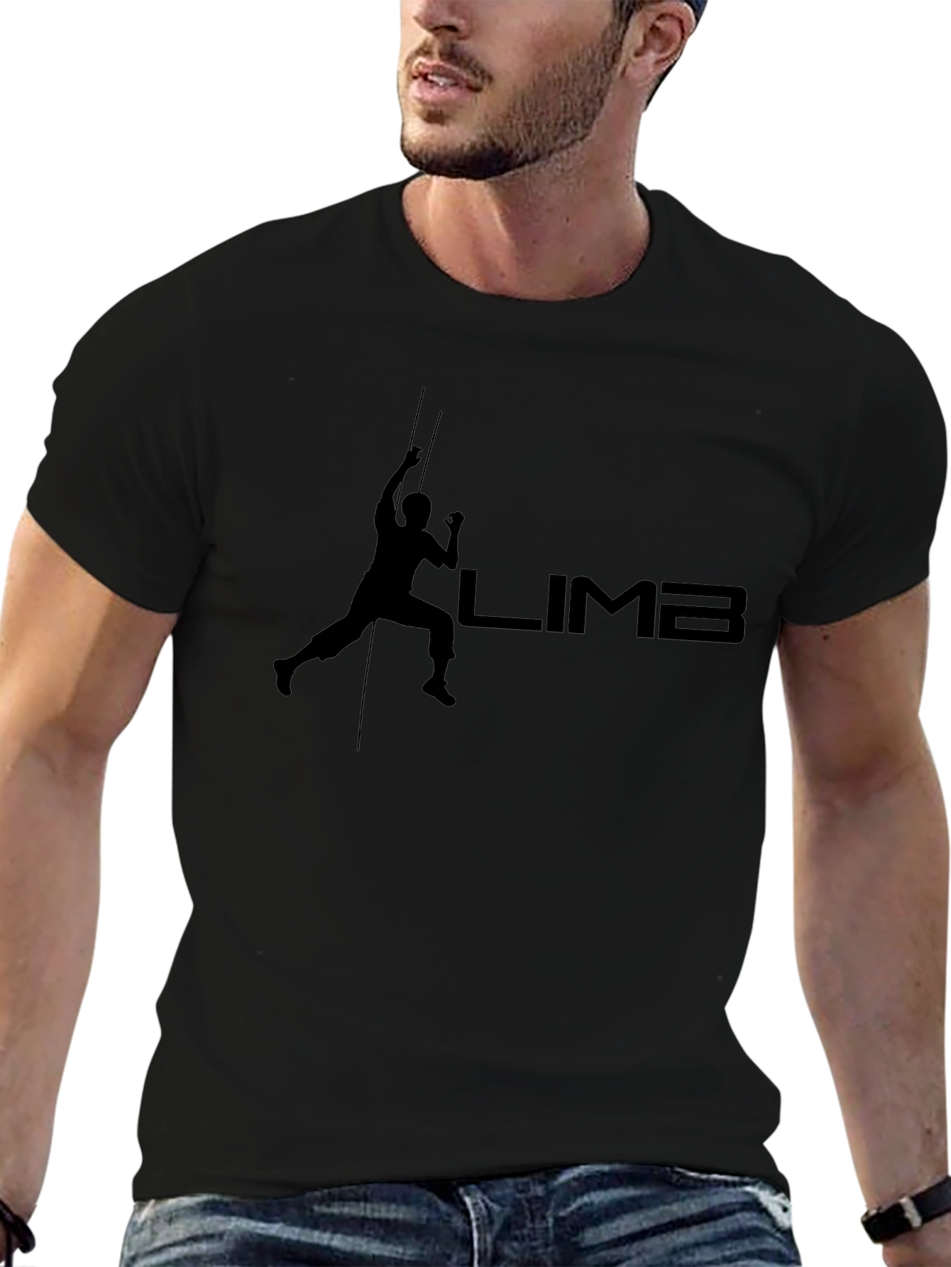 Climb T-Shirt - Black - Sporty Graphic Tee