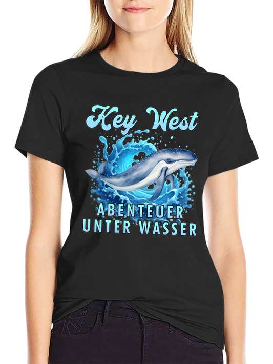Key West Whale Adventure Black T-Shirt