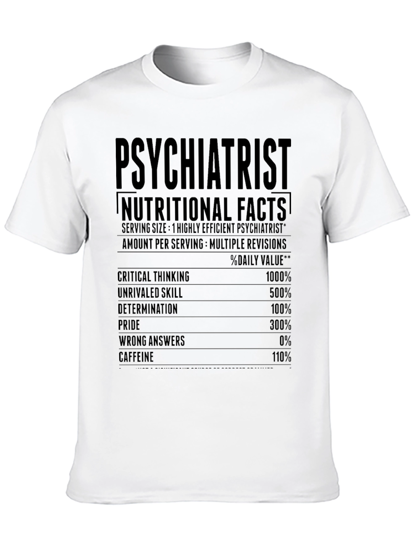 Psychiatrist Nutritional Facts T-Shirt