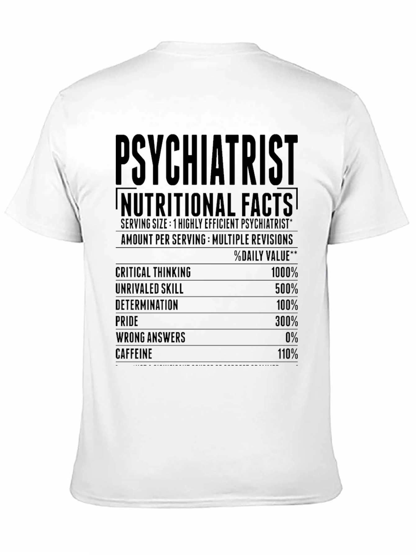 Psychiatrist Nutritional Facts T-Shirt