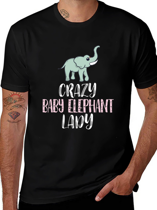 Crazy Baby Elephant Lady T-Shirt