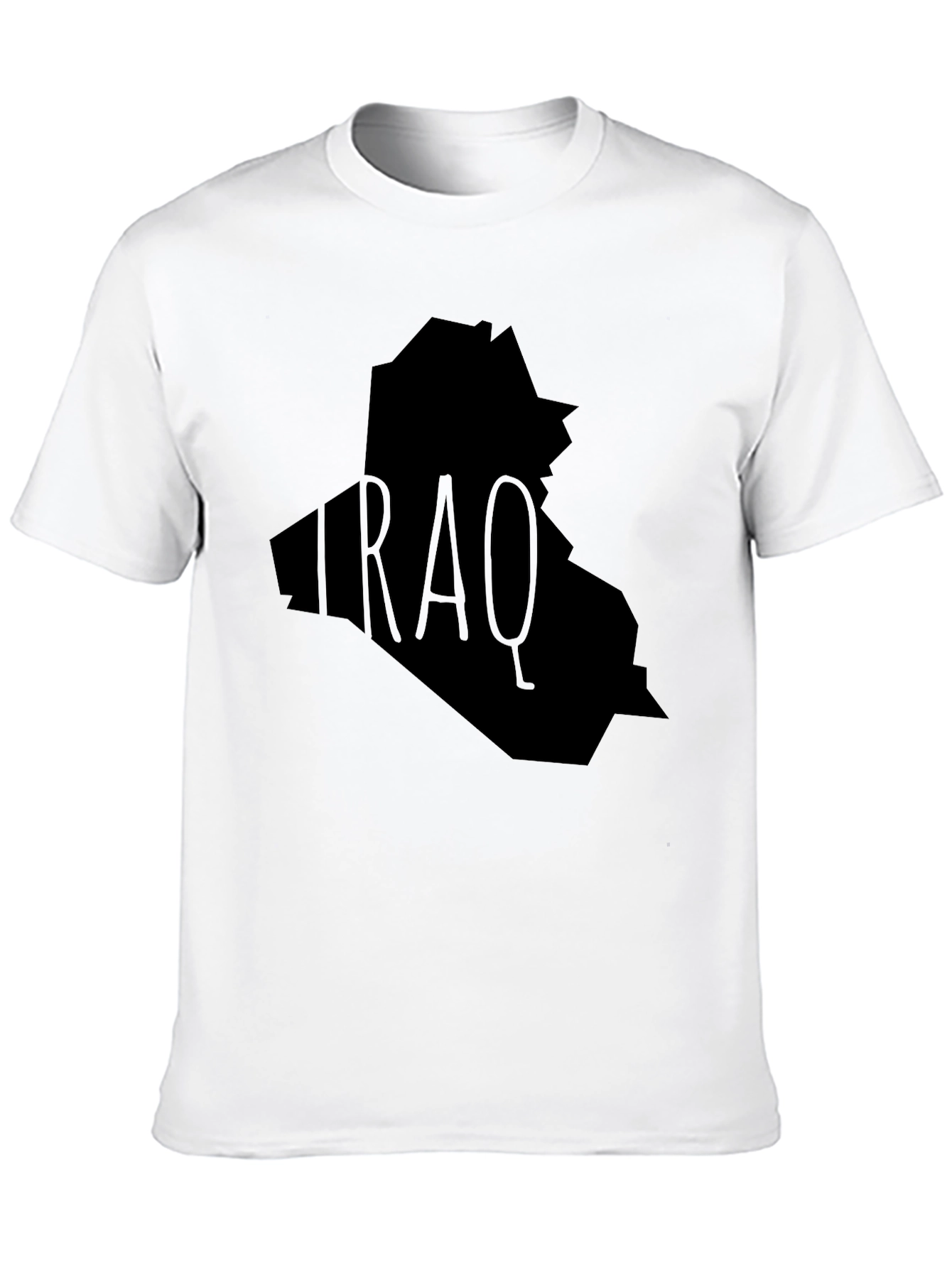 Iraq Map Graphic T-Shirt - Black Crew Neck