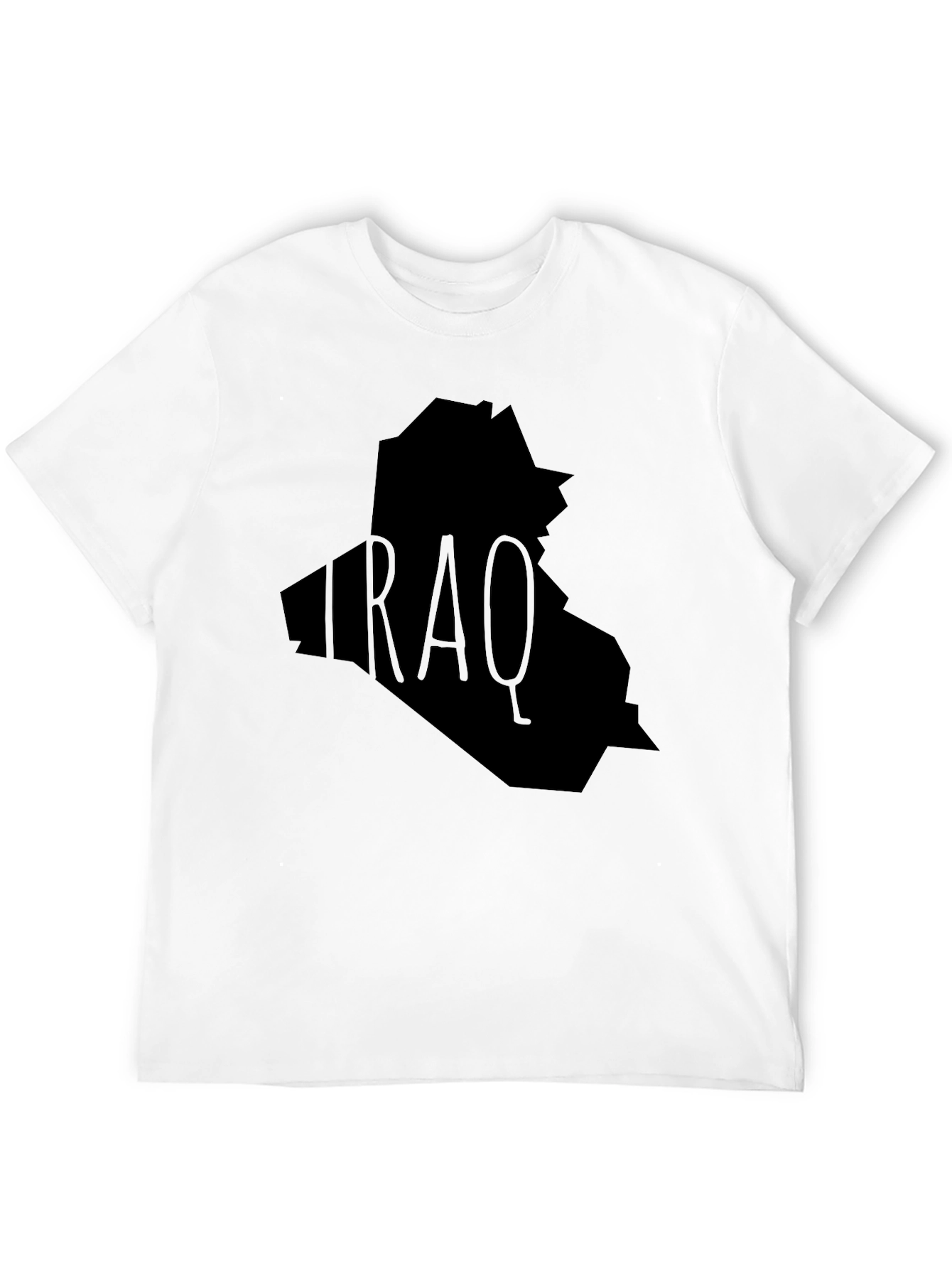 Iraq Map Graphic T-Shirt - Black Crew Neck