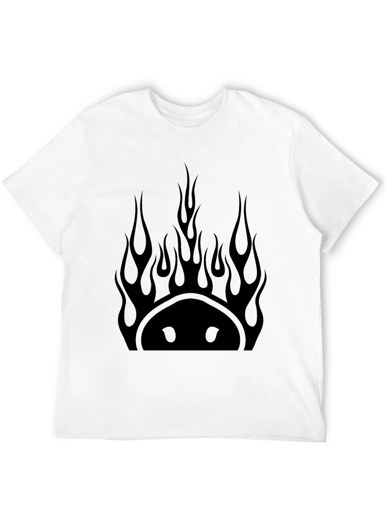 Flaming Smiley Face Black T-Shirt