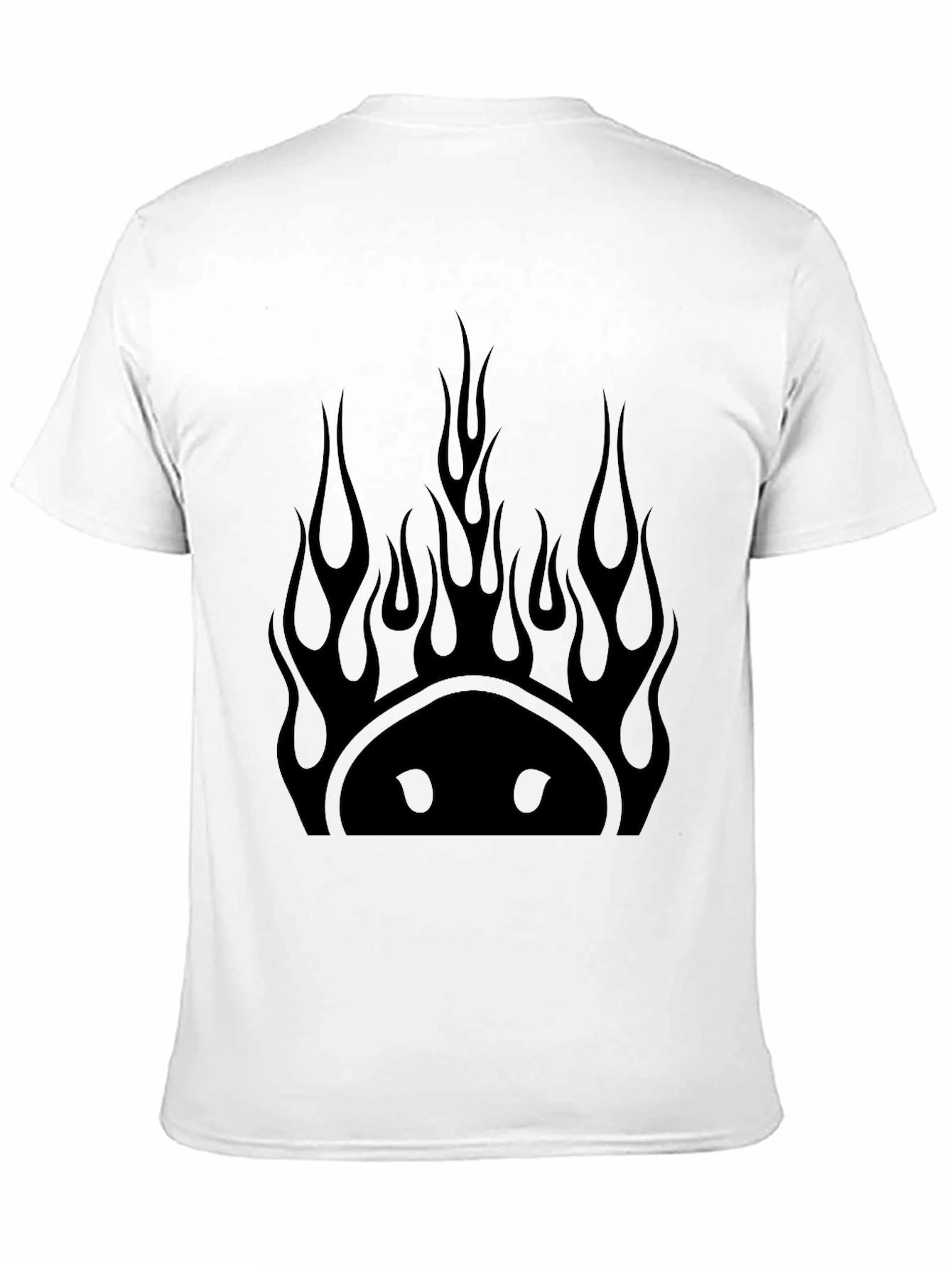 Flaming Smiley Face Black T-Shirt
