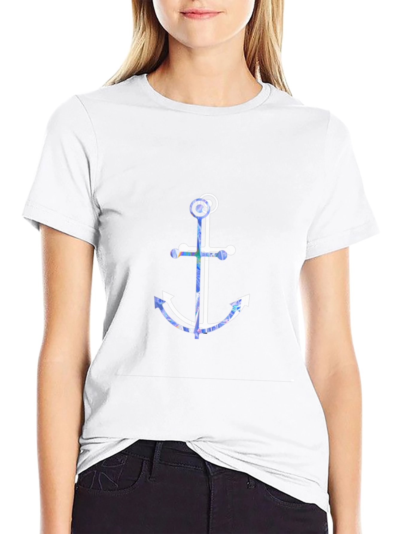Nautical Anchor Graphic Tee - Soft Cotton Blend