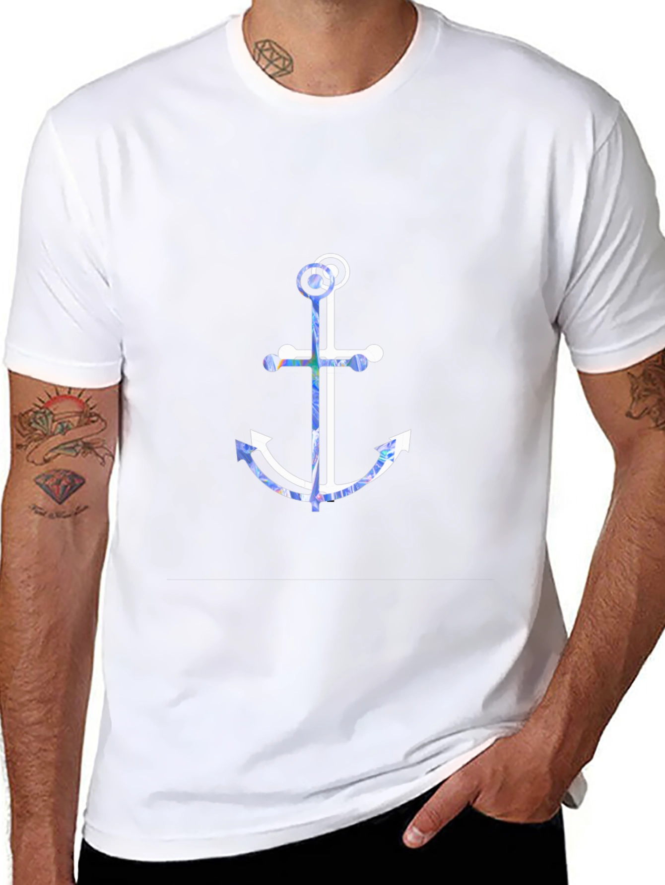 Nautical Anchor Graphic Tee - Soft Cotton Blend