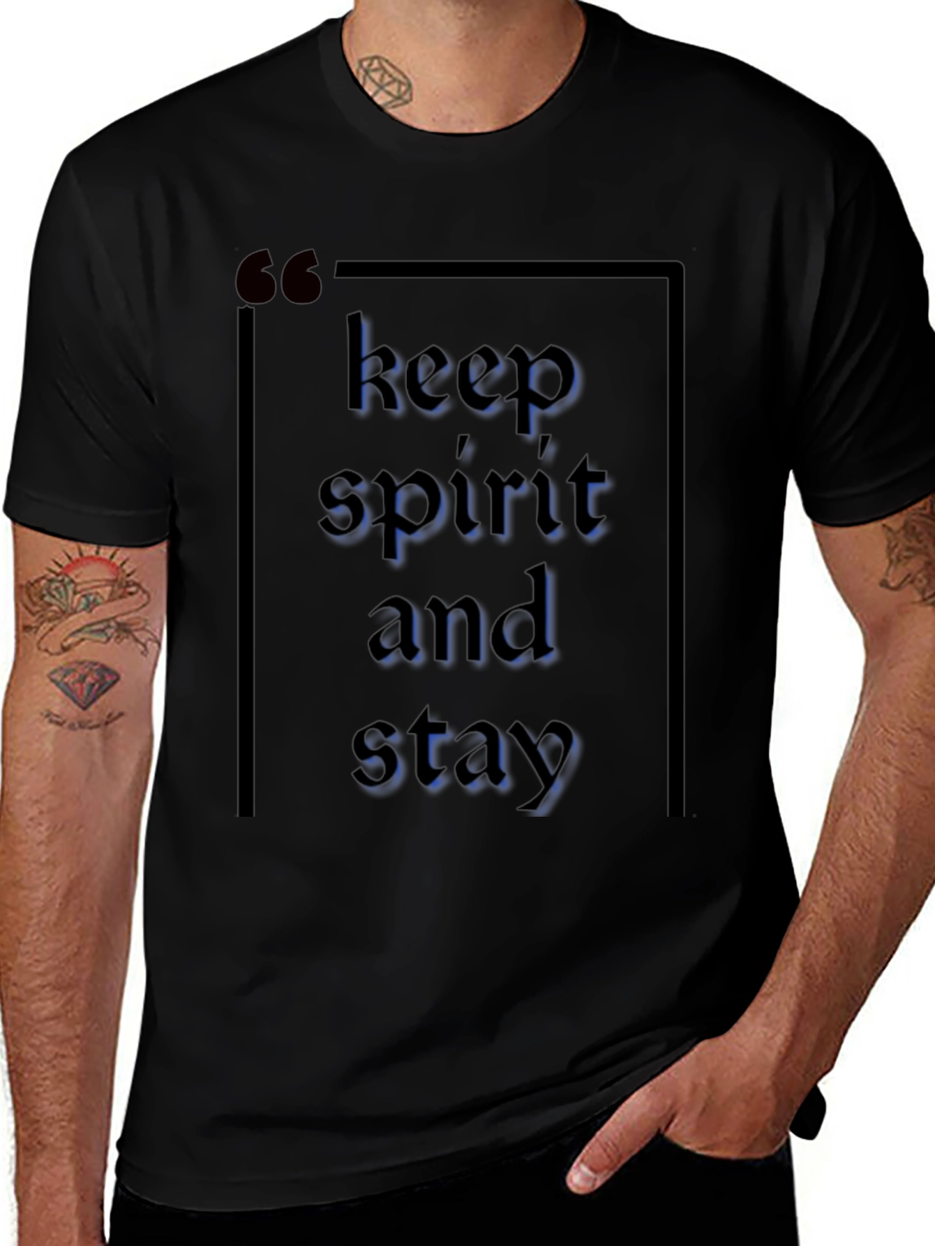 Keep Spirit and Stay Trendy Black T-Shirt