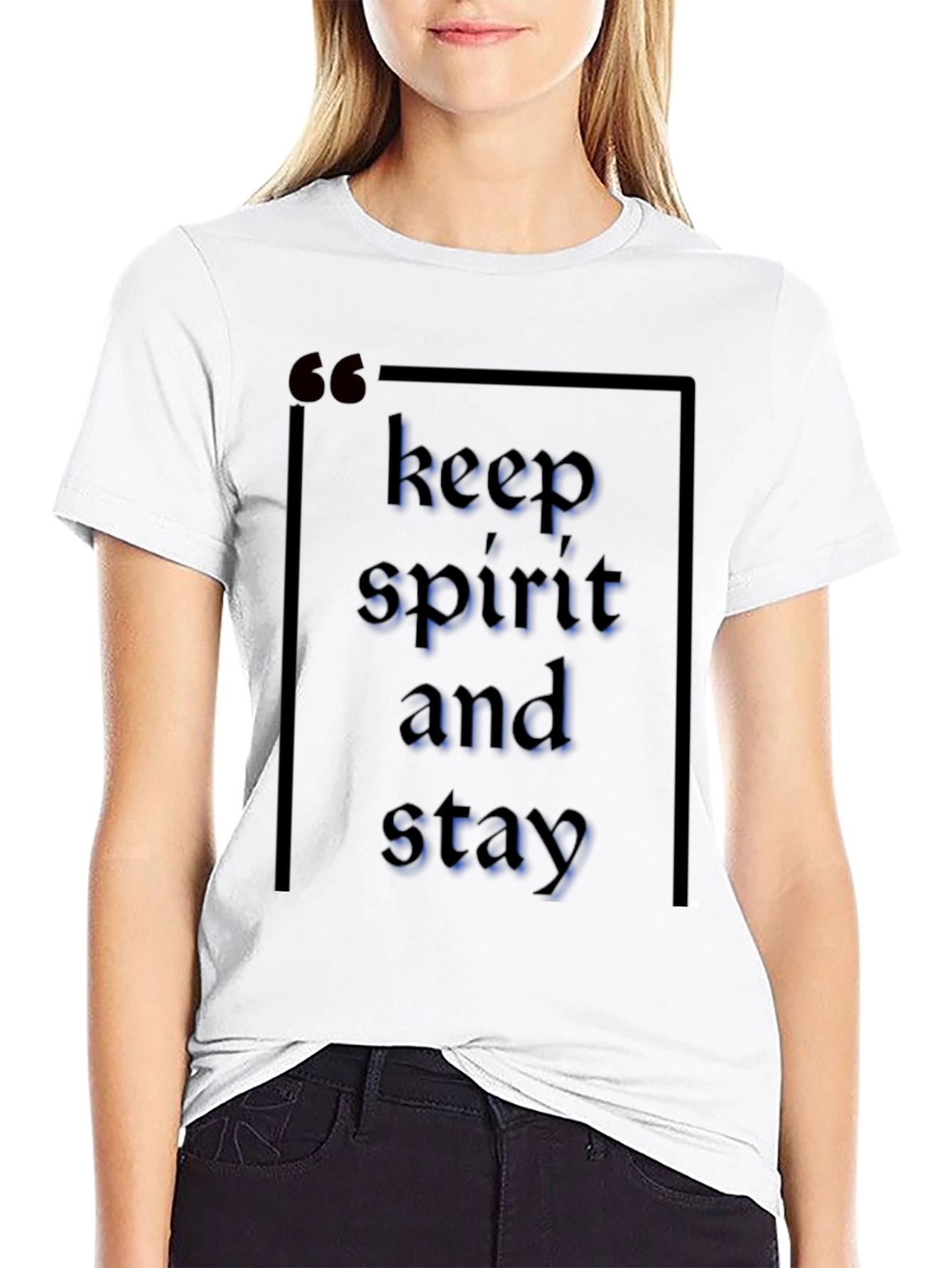 Keep Spirit and Stay Trendy Black T-Shirt
