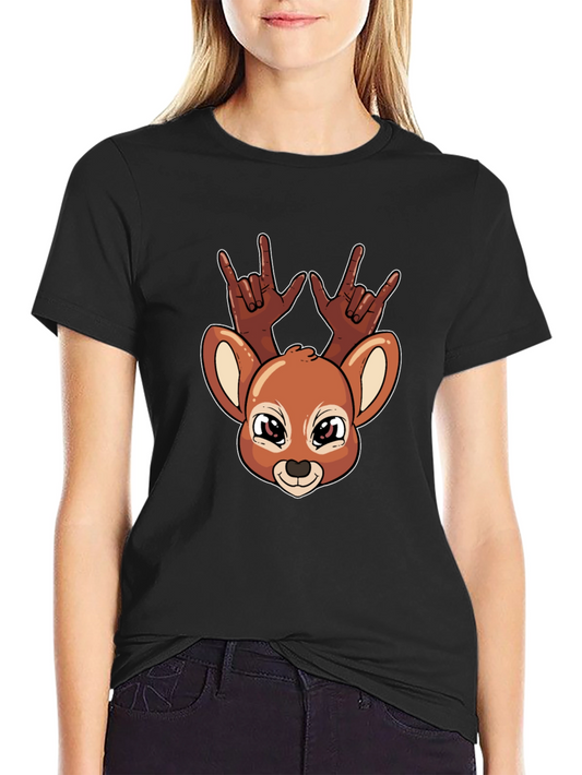 Deer Rock On Graphic T-Shirt