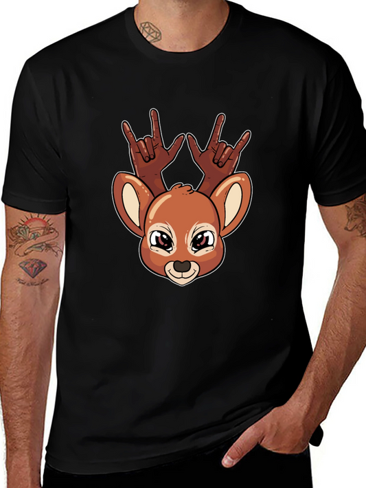 Deer Rock On Graphic T-Shirt