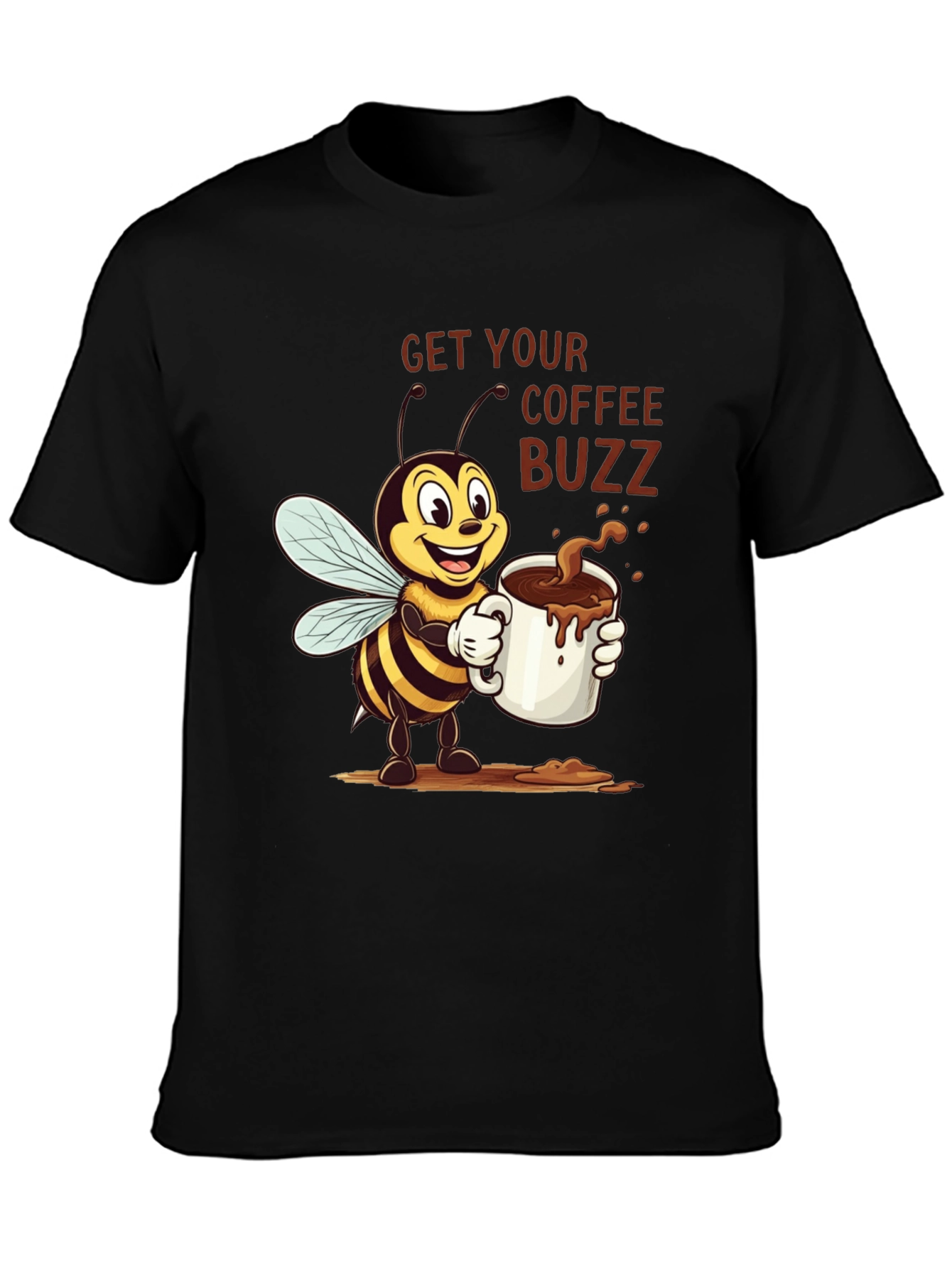 Coffee Buzz T-Shirt - Cute Bee Design