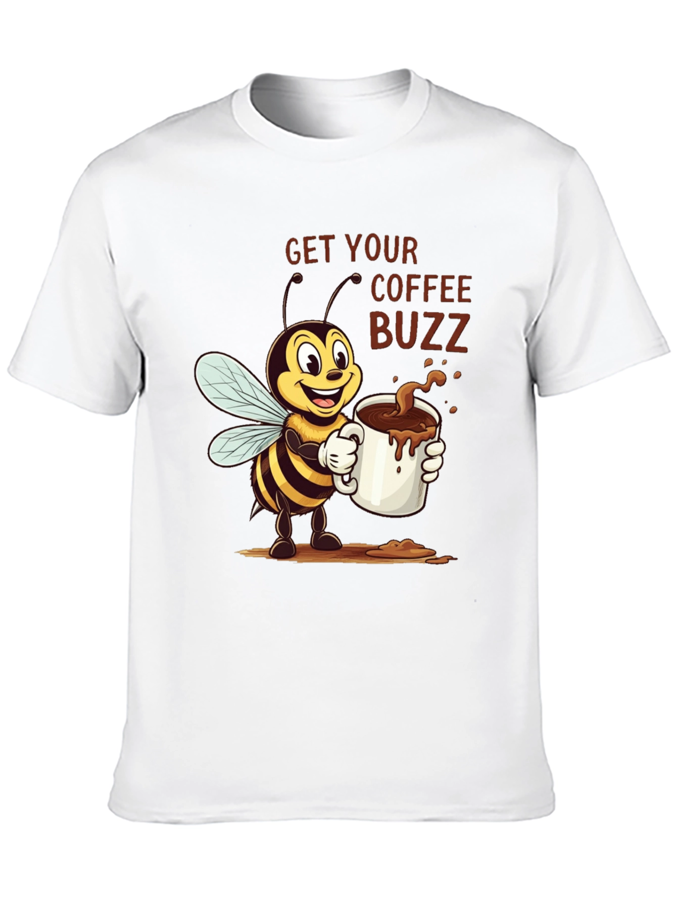 Coffee Buzz T-Shirt - Cute Bee Design