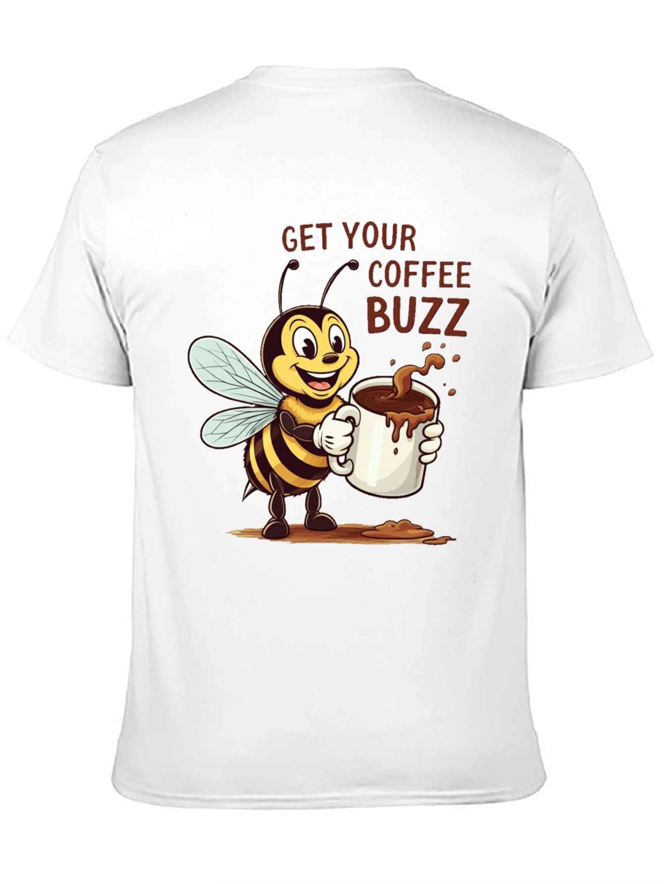 Coffee Buzz T-Shirt - Cute Bee Design
