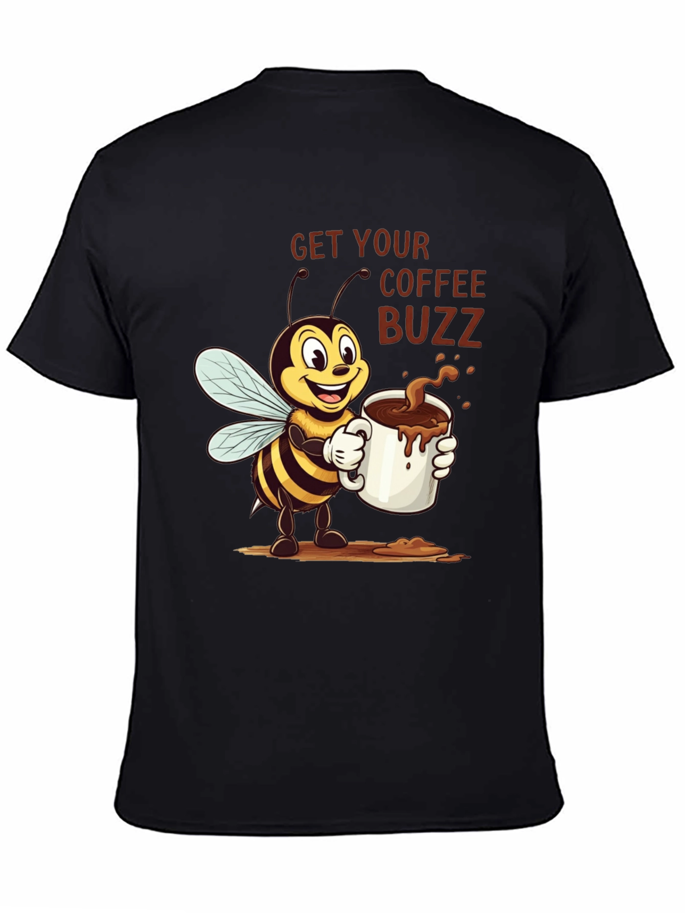Coffee Buzz T-Shirt - Cute Bee Design