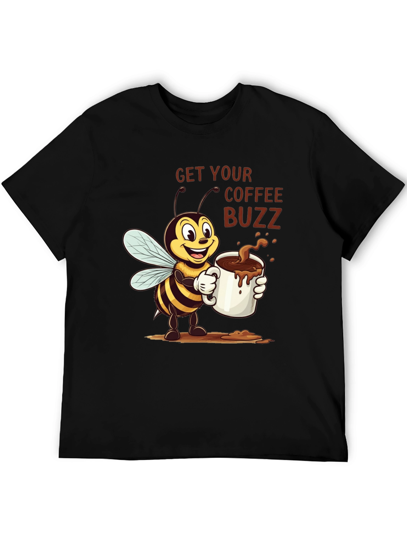 Coffee Buzz T-Shirt - Cute Bee Design