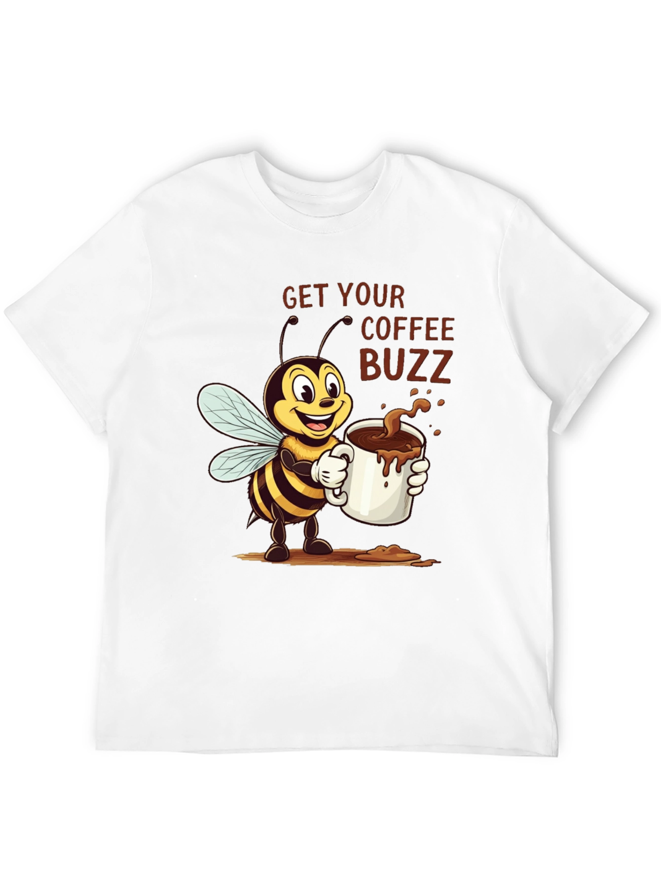 Coffee Buzz T-Shirt - Cute Bee Design