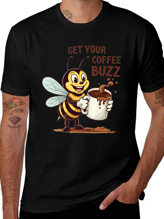 Coffee Buzz T-Shirt - Cute Bee Design