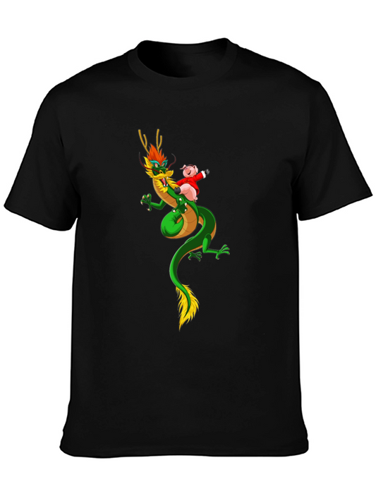 Dragon & Pig Funny Graphic T-Shirt