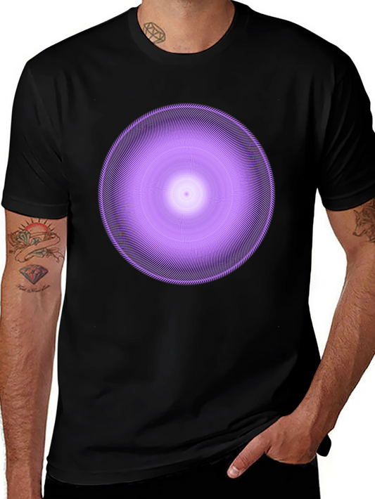 Geometric Circle Graphic Tee - Stylish Purple Design