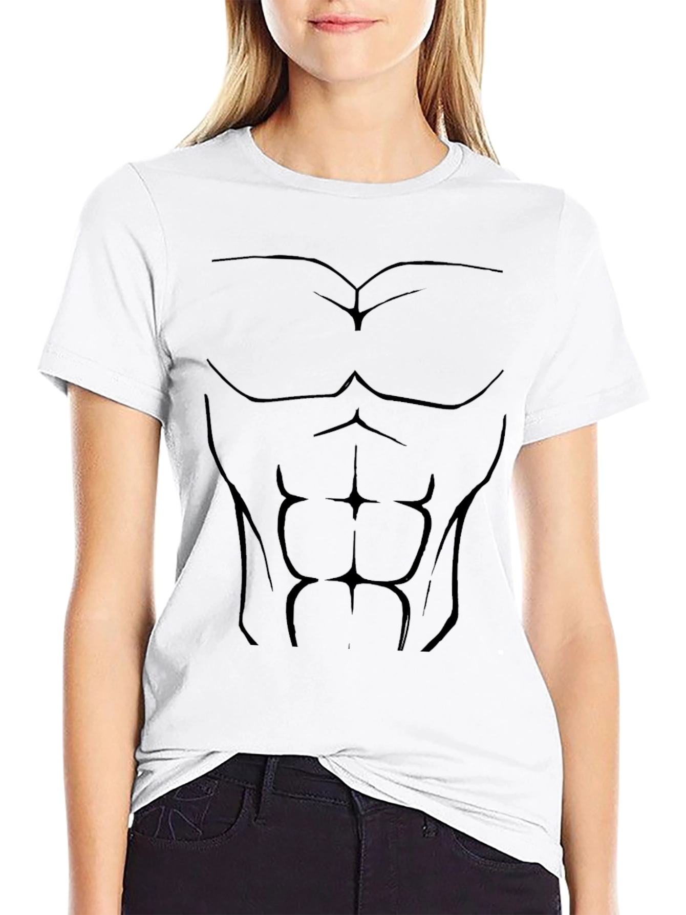 Muscle Print Mens Black Short Sleeve T-Shirt